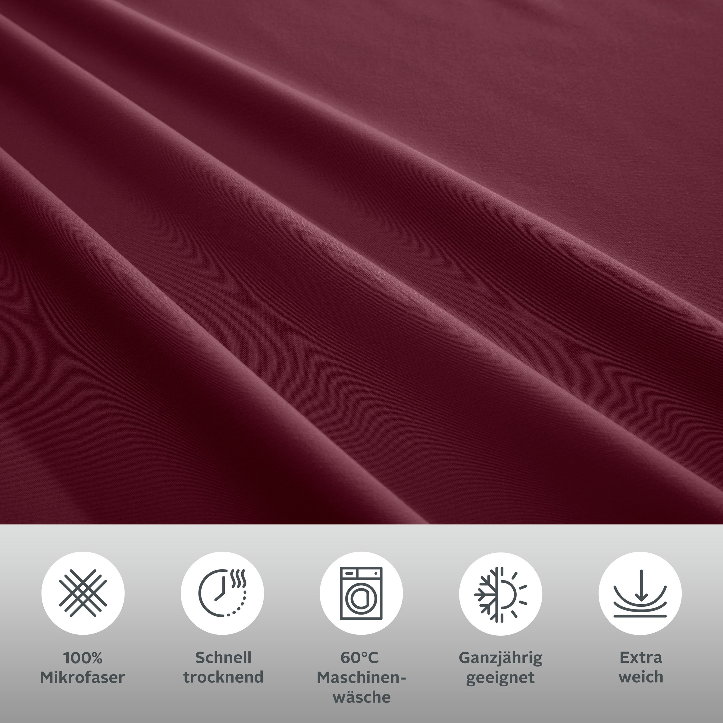 Thumbnail - my home Bettwäsche "Desner" 3 Stk. tlg. Premium Qualität, 100 % Polyester, sehr weich, uni, ab 135x200 cm