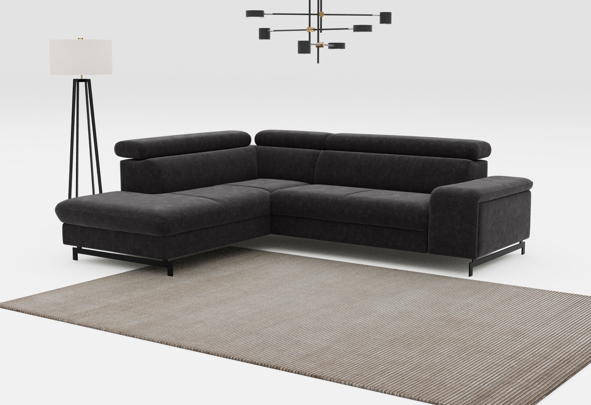 COTTA Ecksofa "Emma L-Form, B: 262 cm" mit Kopfteilverstellung, optional Schlaffunktion & Bettkasten