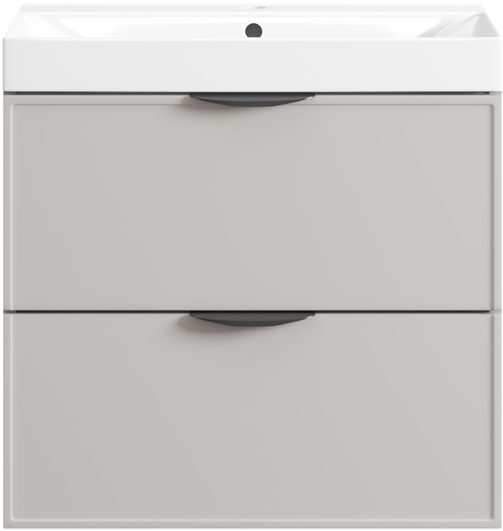 welltime Waschtisch »FLOW SIMPLE mit Waschbecken, Breite 60 oder 80cm, modernes Design« Schrank mit 2 Schubladen, Soft-Close-Function, in 2 Breiten erhältlich