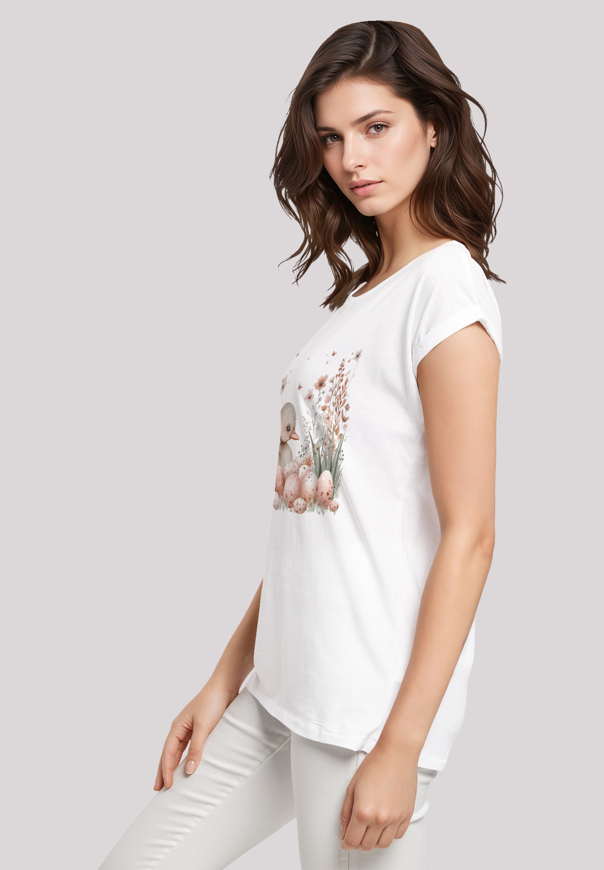 F4NT4STIC T-Shirt »Ente Ostereier Blumen Küken«, Premium Qualität