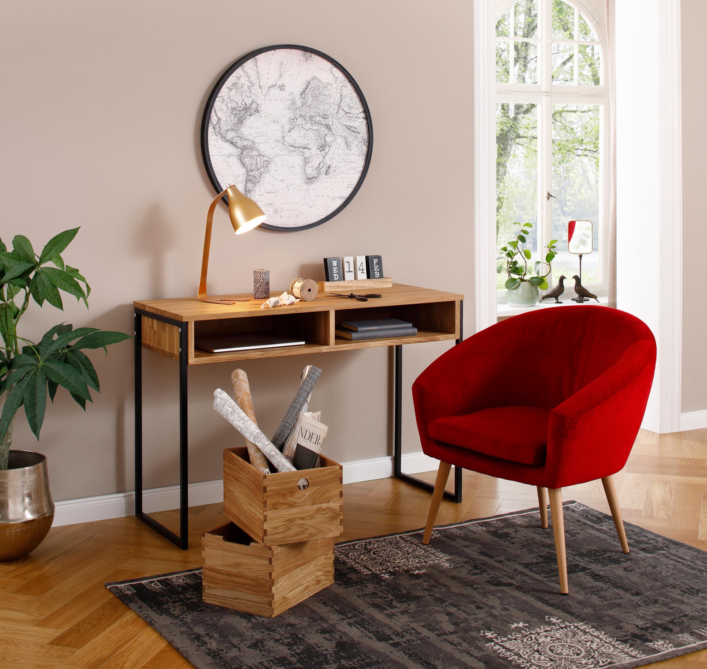 Thumbnail - Home affaire Schubkasten "4A4" aus massiver Eiche, als Schublade oder Aufbewahrungsbox verwendbar