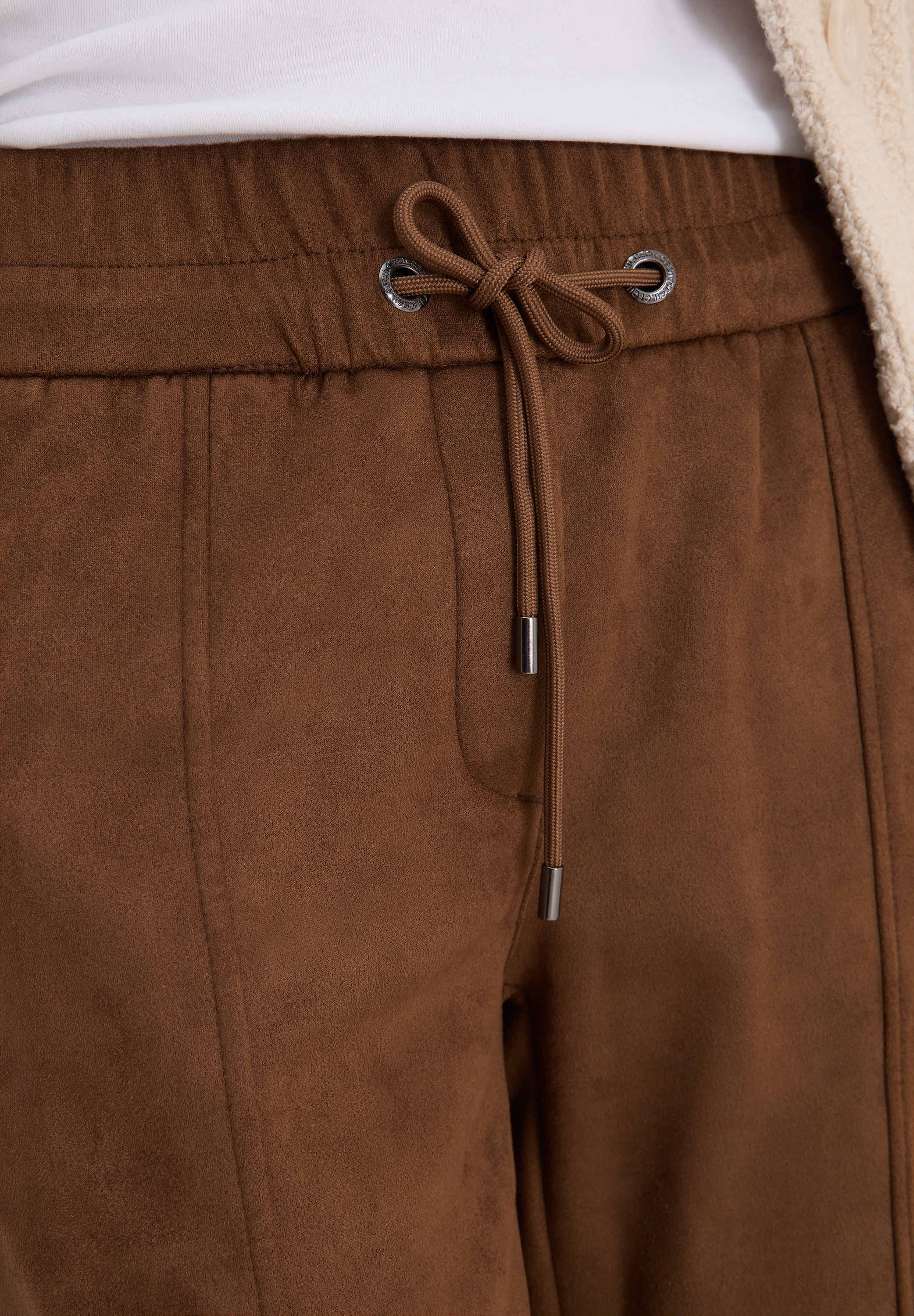 Cecil Stoffhose »Style Tracey«, Velours-Look, mit elastischem Bund und Tunnelzug