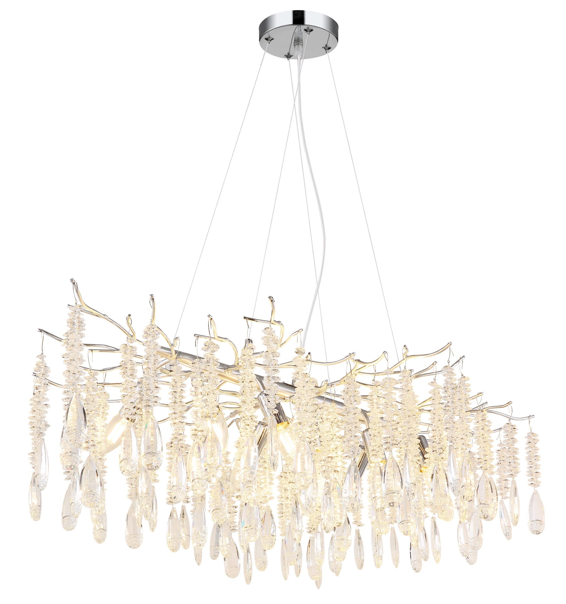 GLOBO LIGHTING Hängeleuchte »KINGA« E14 1 Stk. Eleganter Kristallluster in moderner Silberoptik