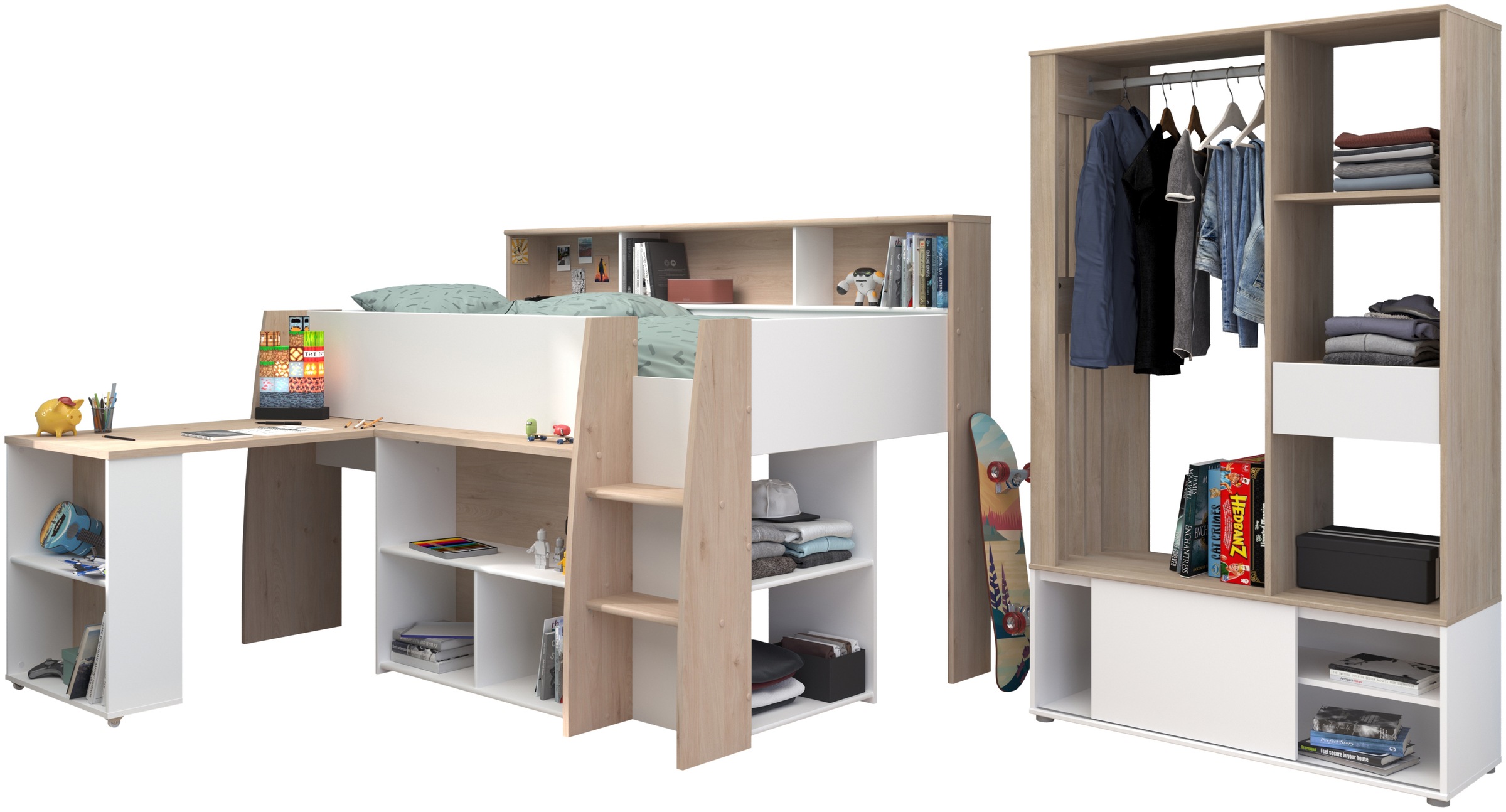 Parisot Jugendzimmer-Set "Parisot Lucas 11" 2 Stk. tlg. Schreibtisch auszie günstig online kaufen