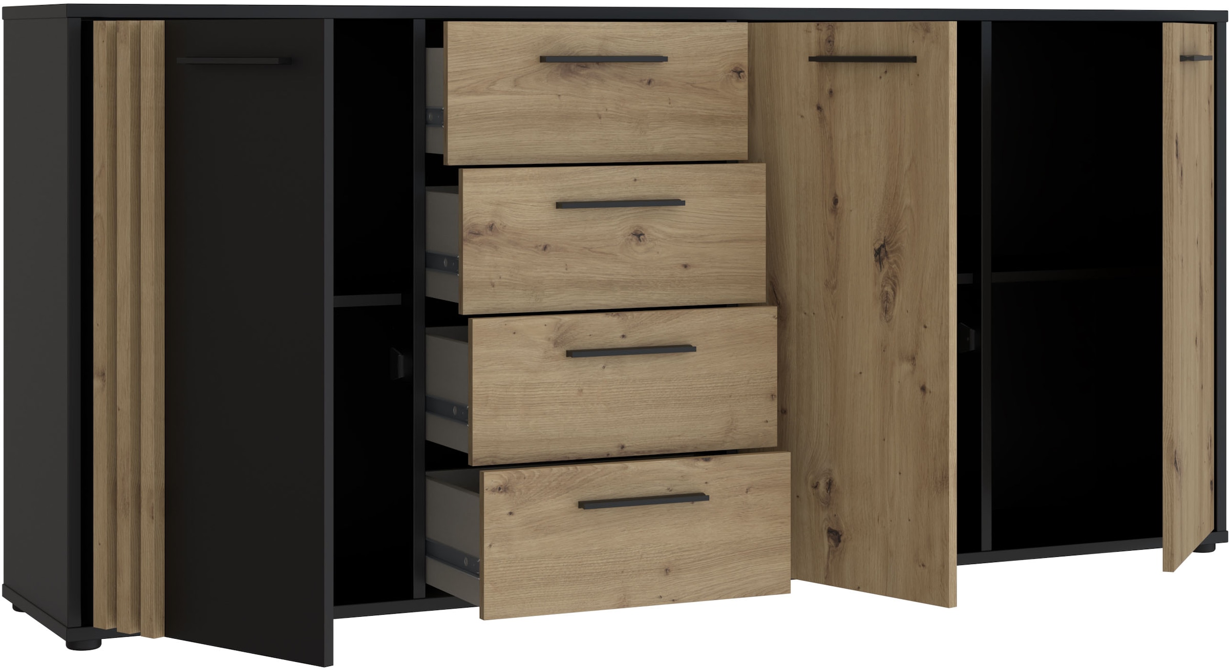 FORTE Sideboard »Cardigan«, Sideboard, 2 farbig, Stauraum, Schubkasten, Soft Close,Breite 179,4cm