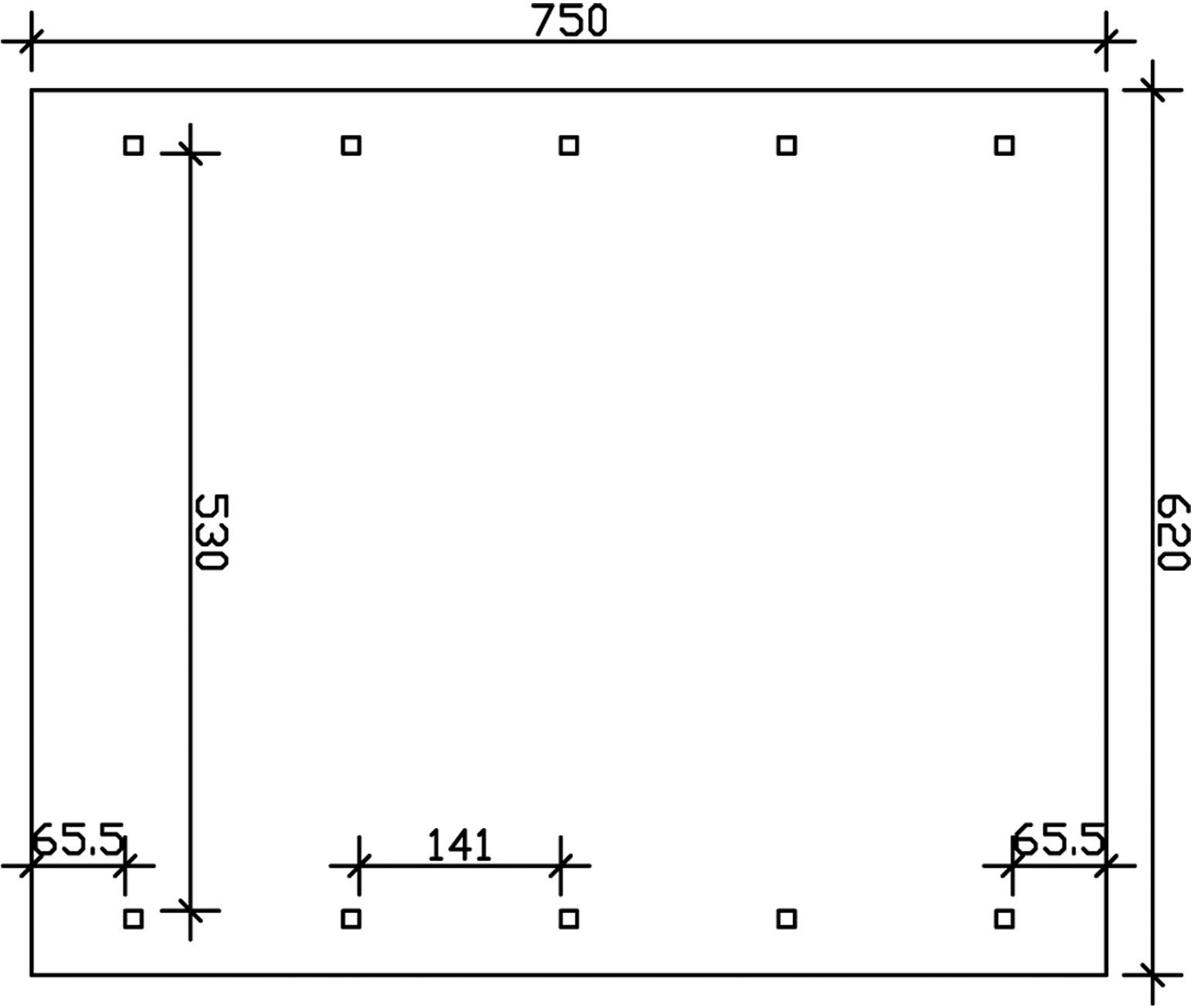 Skanholz Doppelcarport »Wallgau«, Nadelholz, 530 cm, Schiefergrau, mit roten Dachschindeln