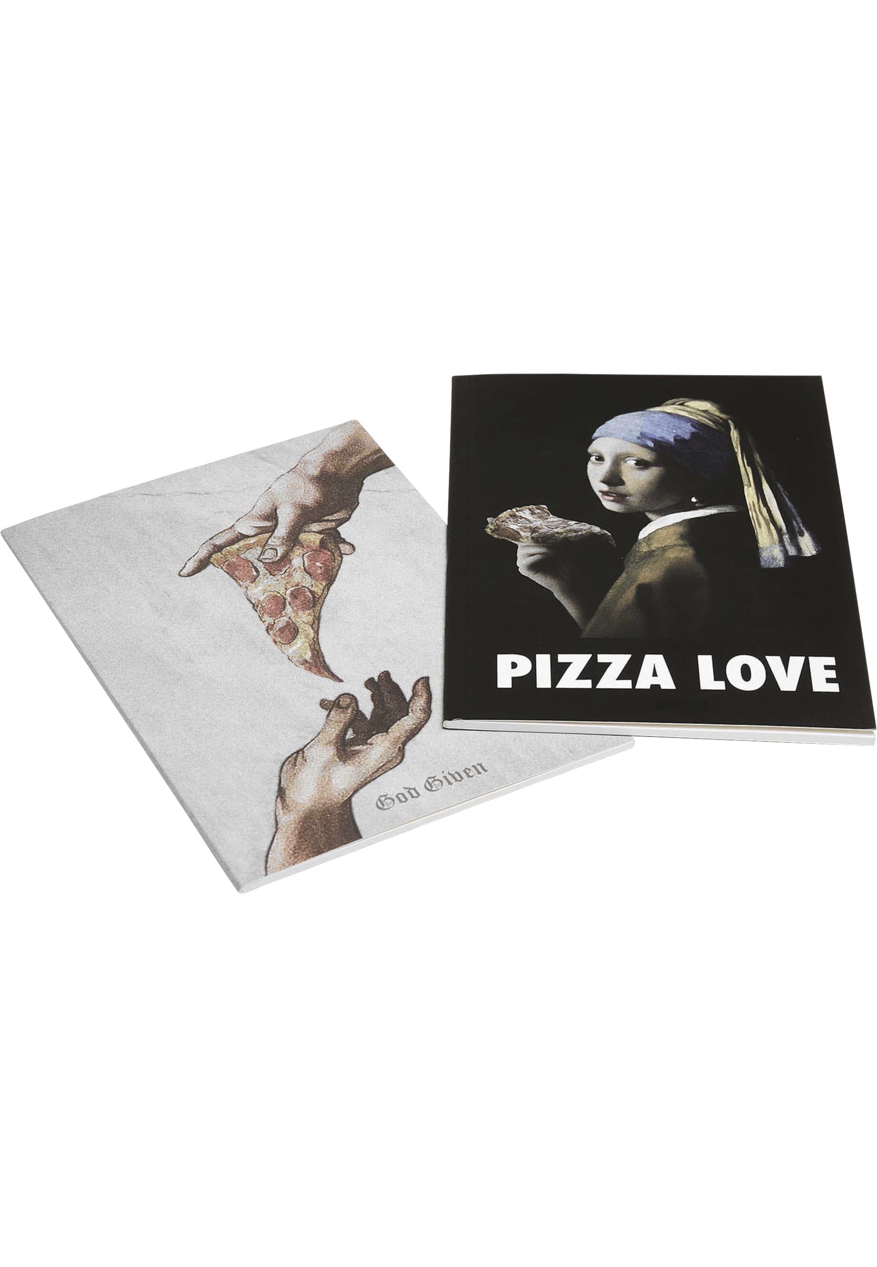 MisterTee Schmuckset »MisterTee Accessories Pizza Art Exercise Book 2-Pack« (1 tlg.)