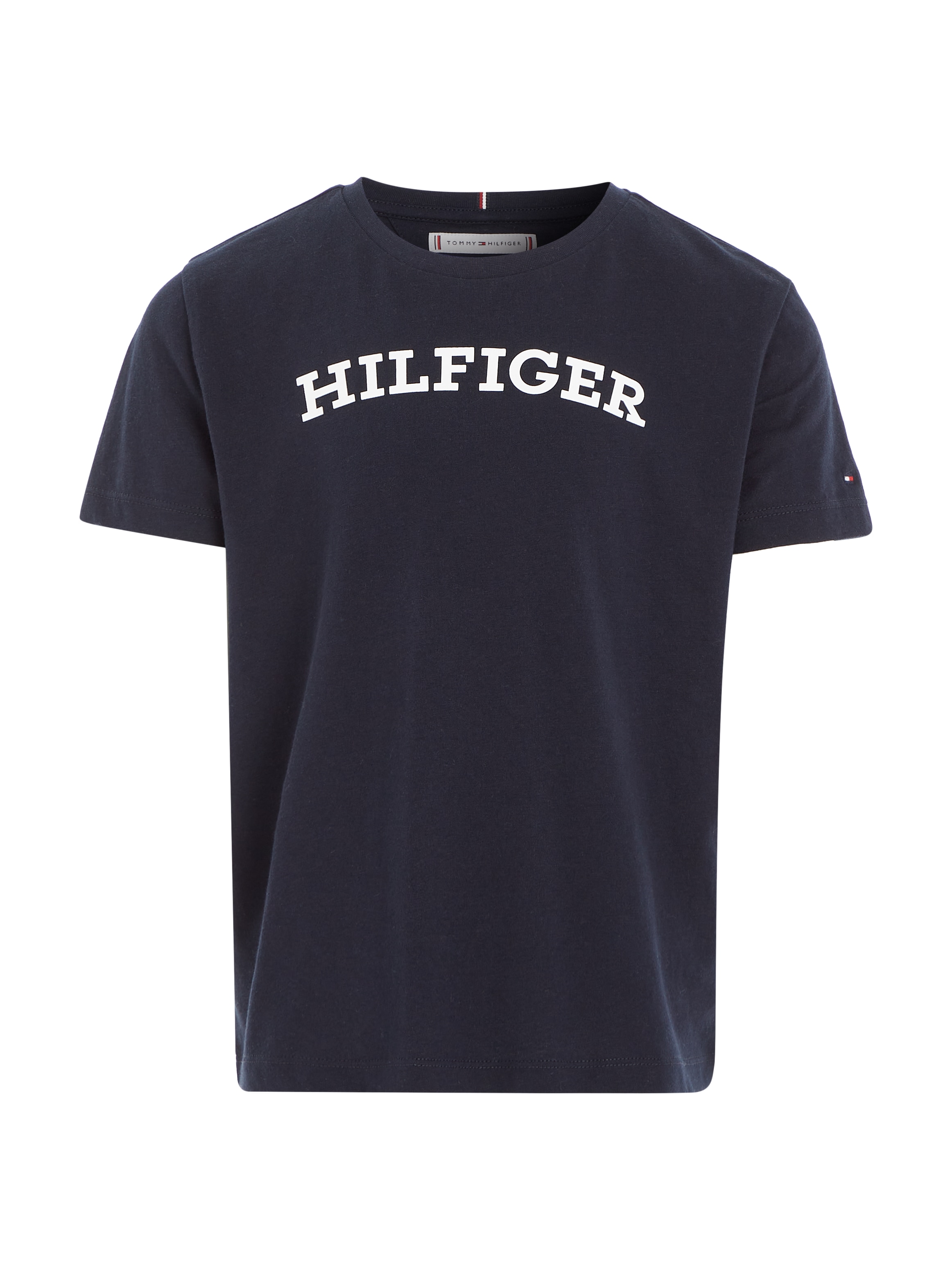 modischem Hilfiger »MONOTYPE S/S«, T-Shirt Hilfiger- der mit bestellen auf Tommy Brust BAUR Logoschriftzug | TEE