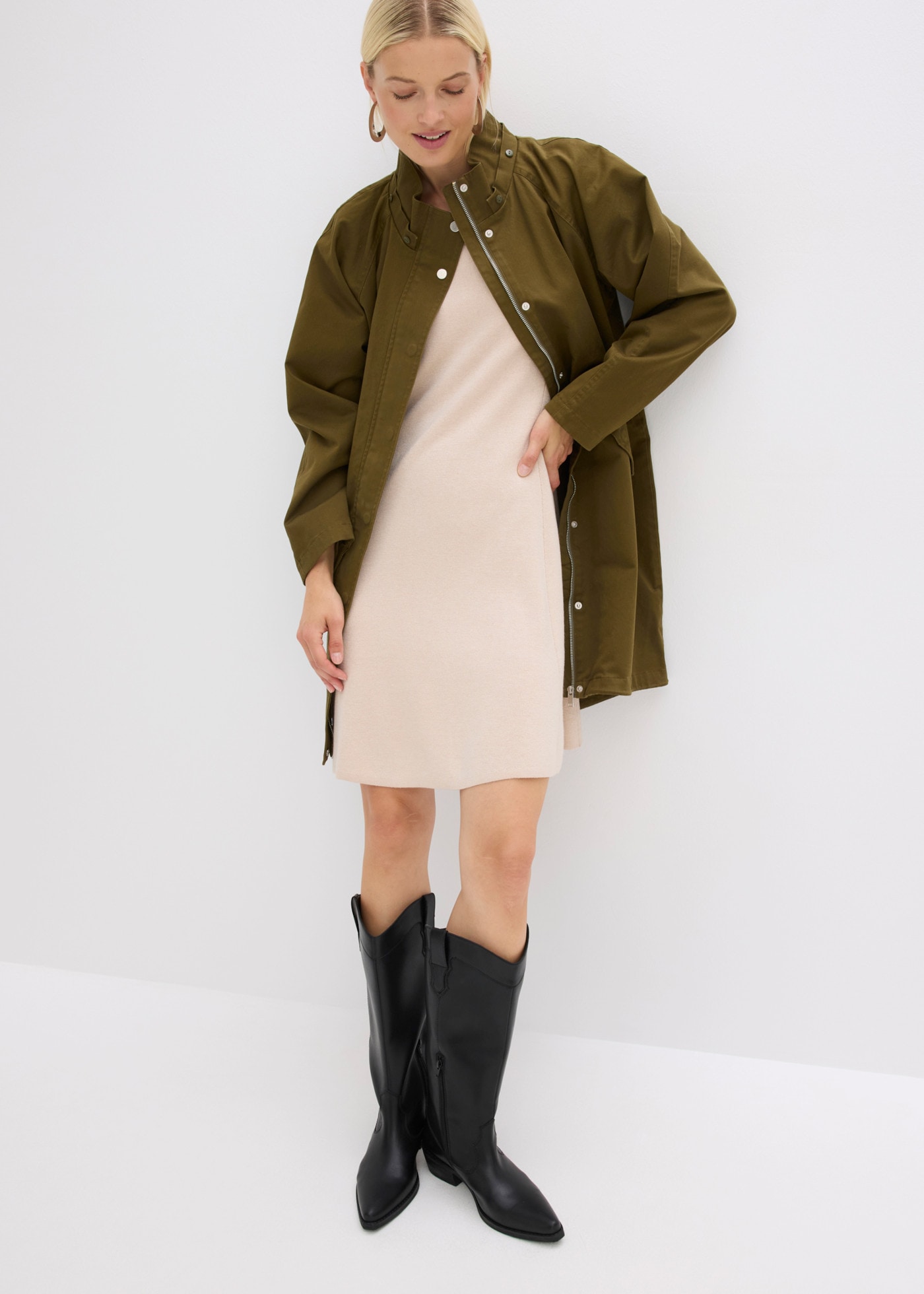 bonprix Parka wasserabweisend, aus Baumwolle und Elasthan, mit Polyesterfutter