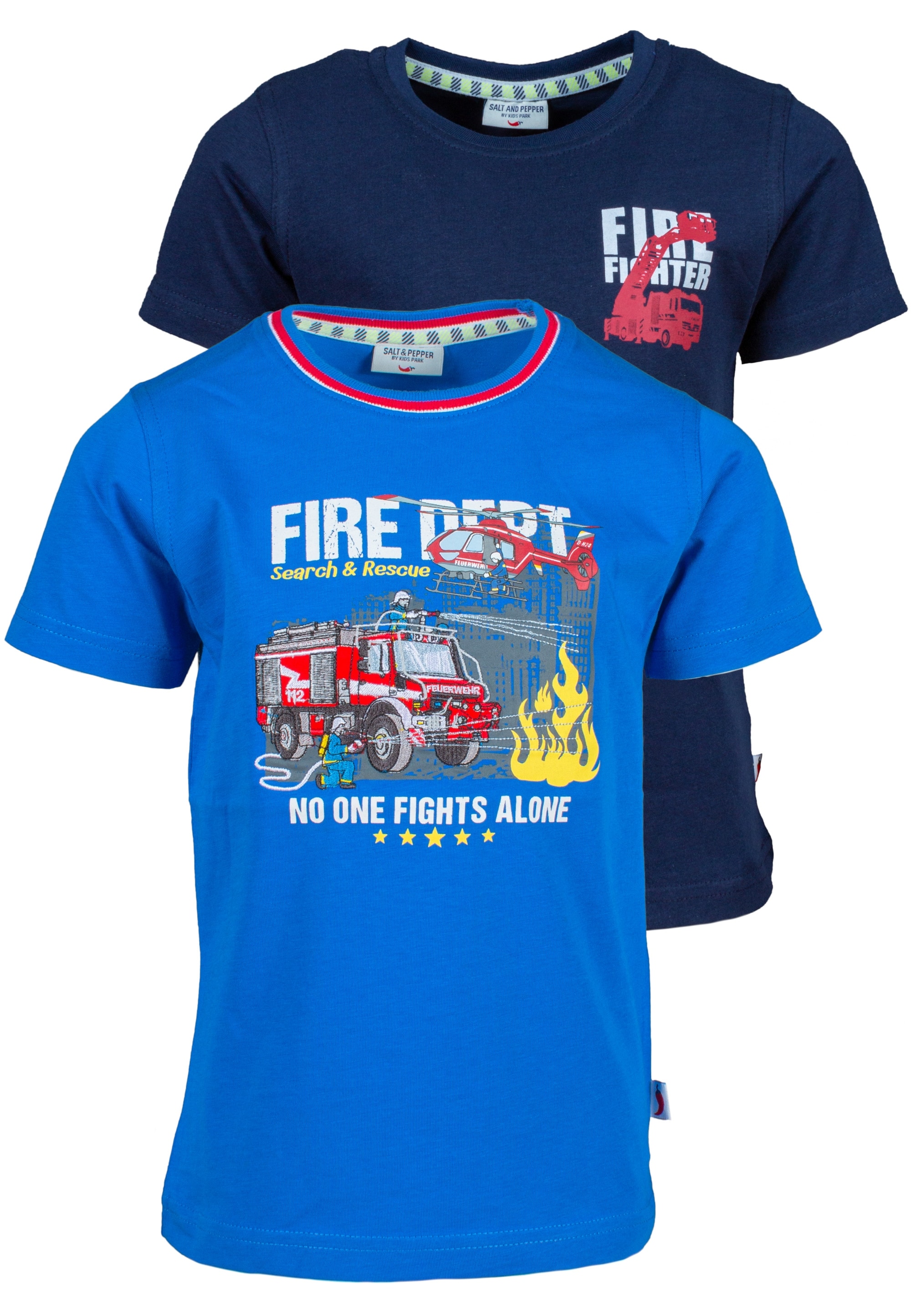 SALT AND PEPPER Jungen Sweatshirt Mit Feuerwehr Print - Baumwollmix Kapuzenpullover