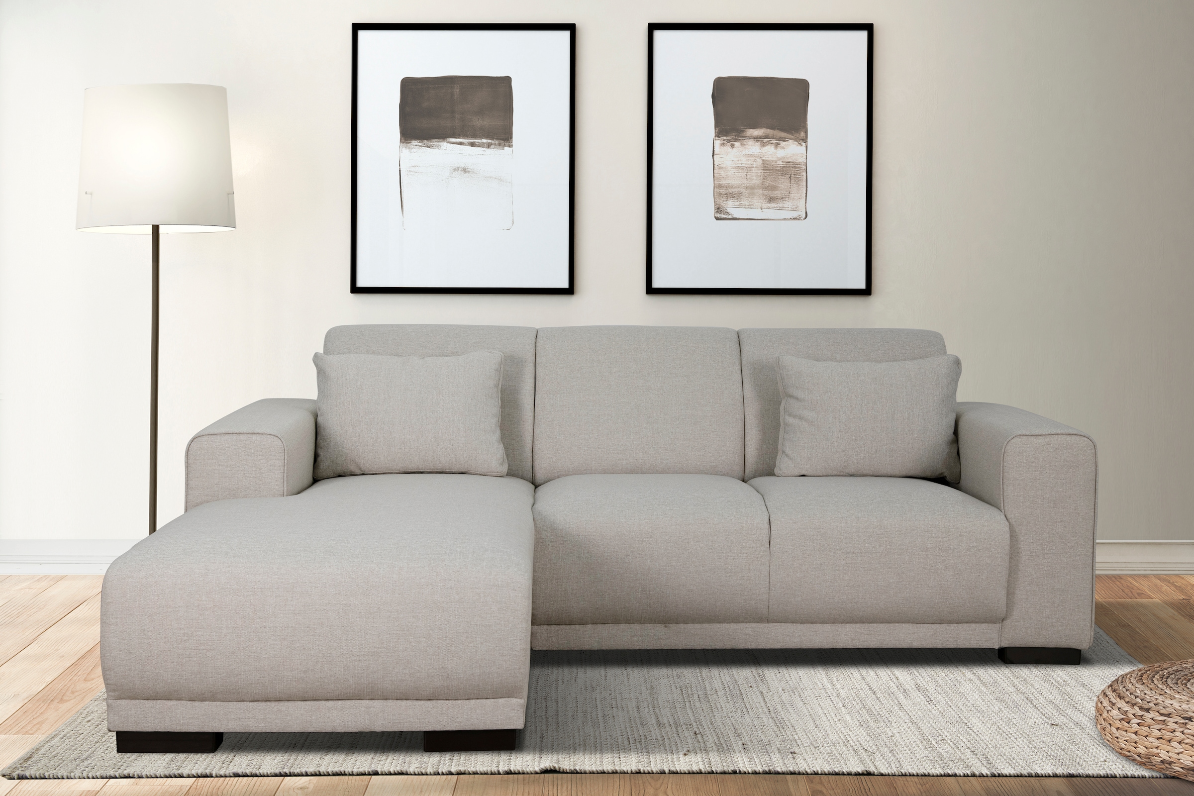 OTTO home Ecksofa "BORNHOLM L-Form, B: 234 cm - OTTO. Verlässliche Qualität." Recamiere links oder rechts bestellbar, Wellenfederung, inkl. 2 Kissen