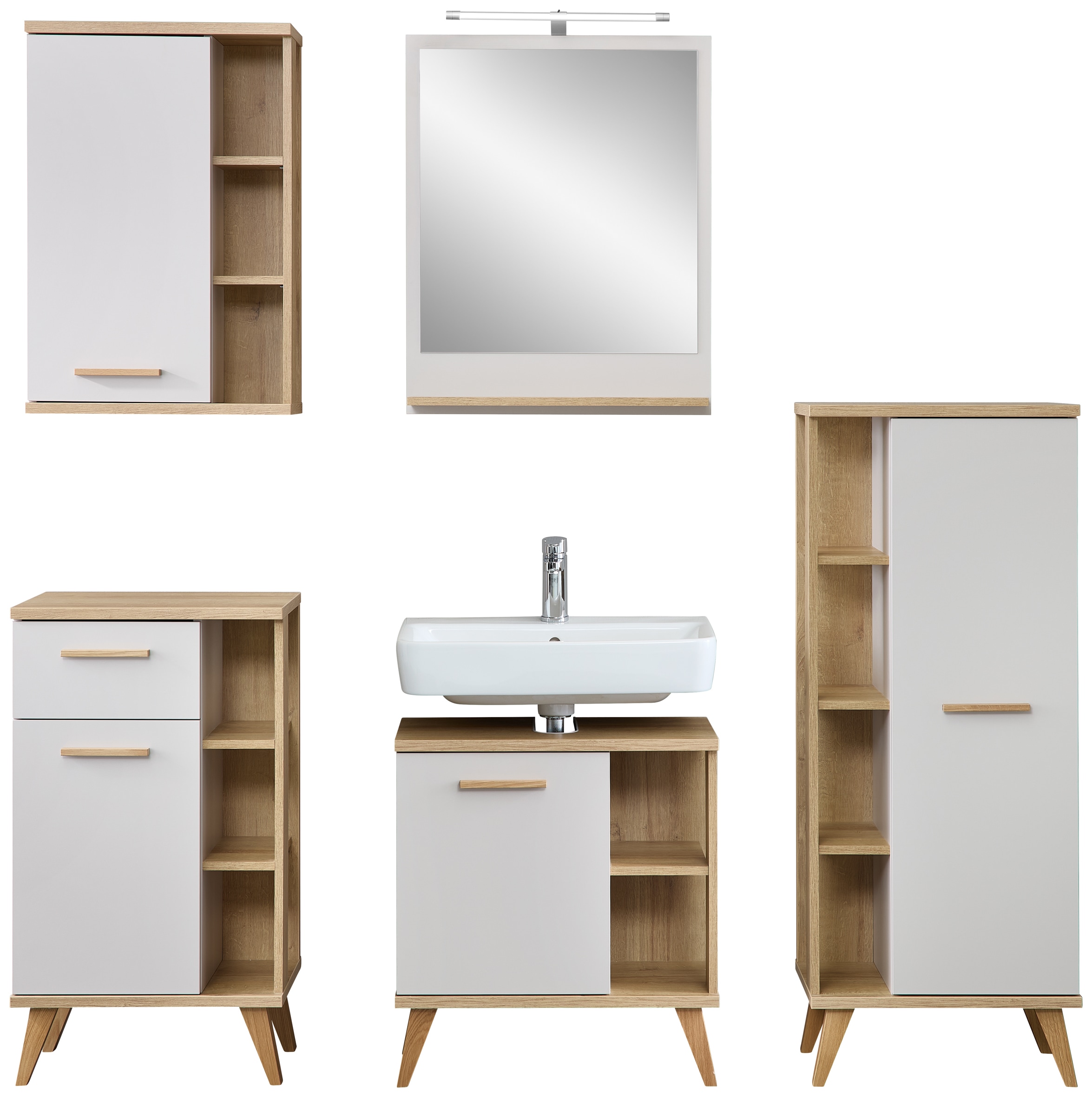 Saphir Badmöbel-Set "Quickset 966, mit Türdämpfer, Badezimmer-Set" 6 Stk. tlg.