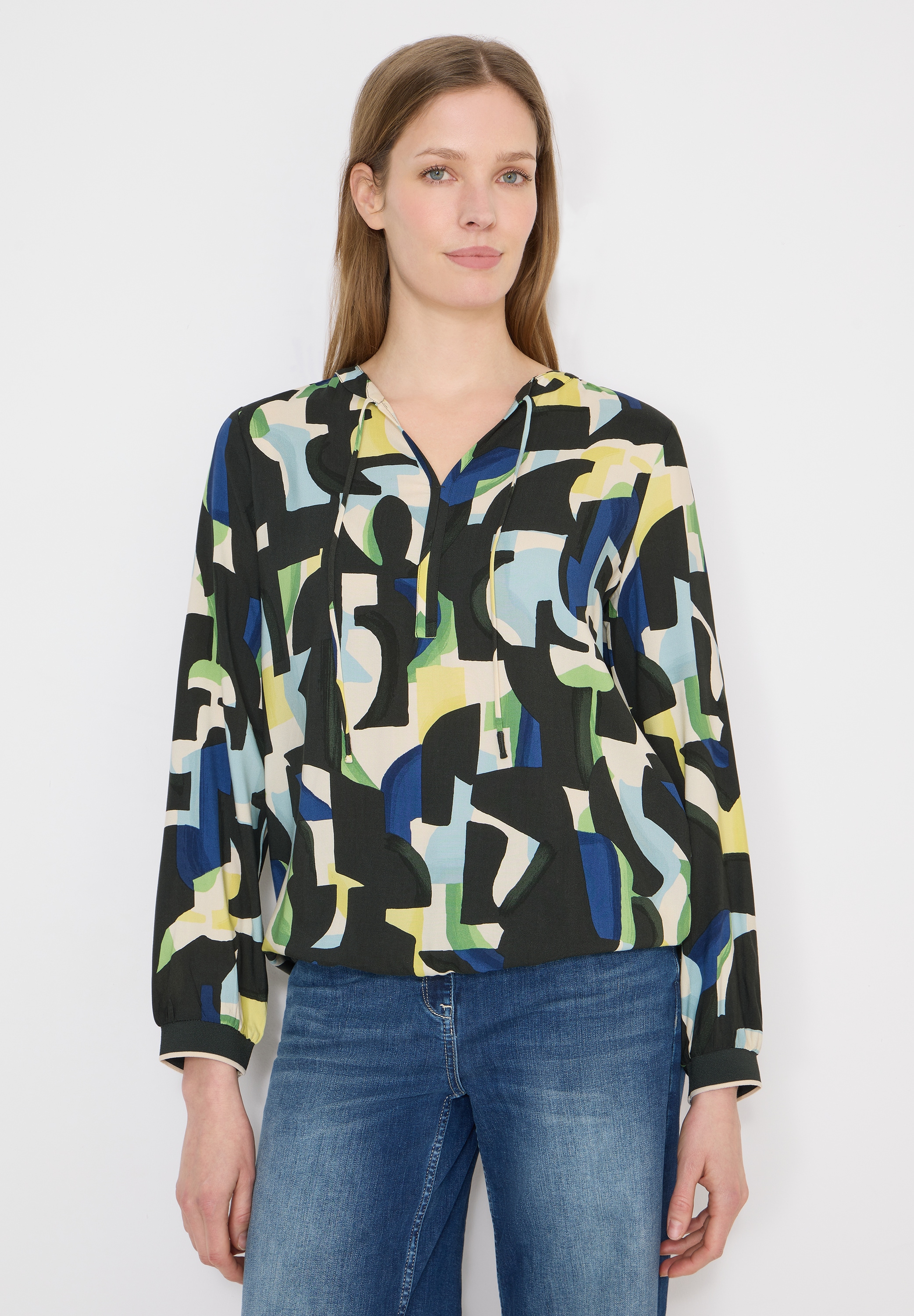 Cecil Langarmbluse aus satinierter Viskose günstig online kaufen