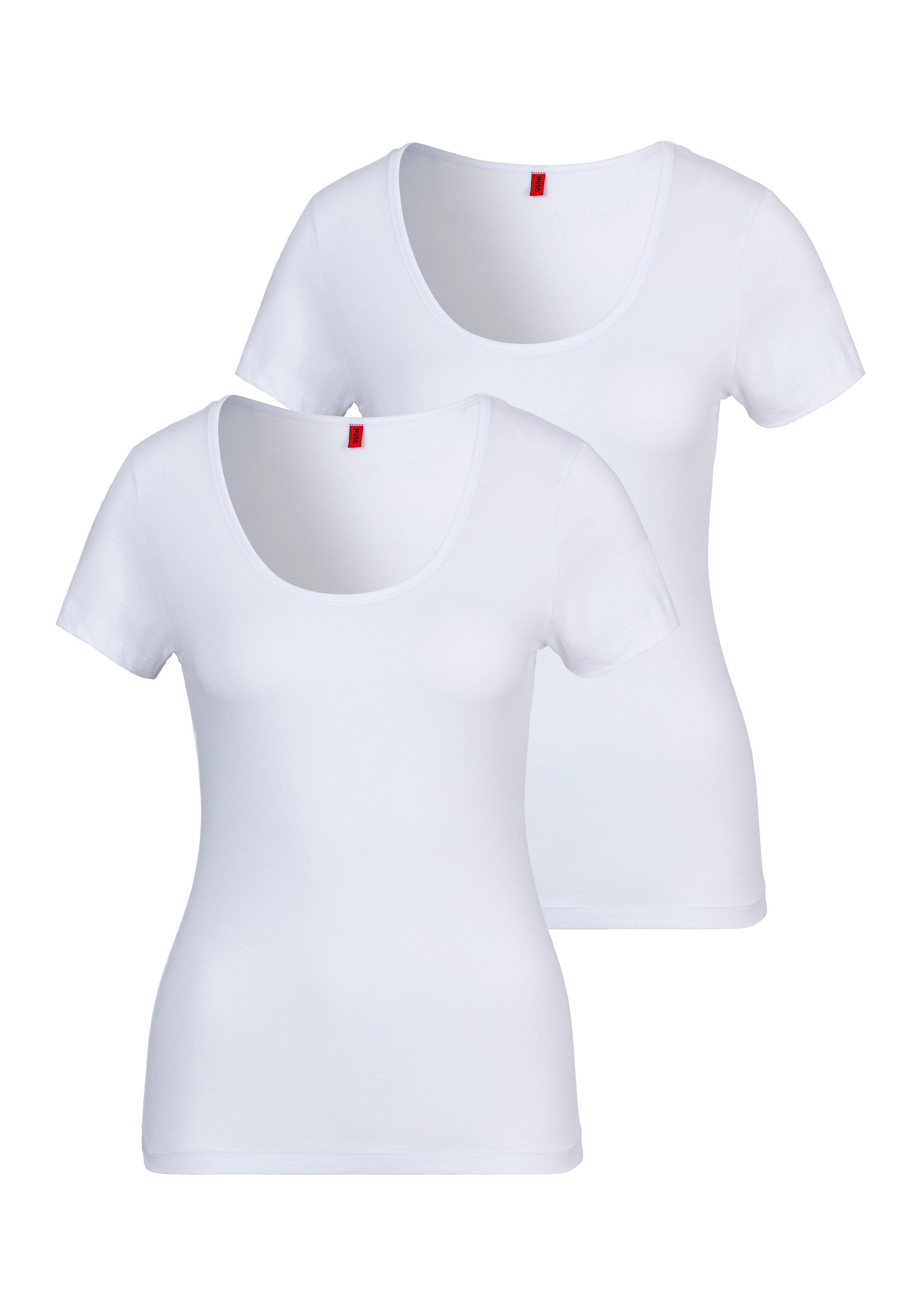 HUGO Underwear T-Shirt "TWIN", 2 Stk. mit vertikalem Logodruck günstig online kaufen