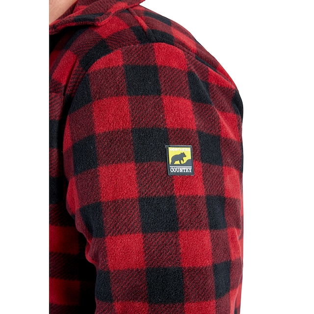 5 warm bestellen Northern Hemd Flanellstoff Country BAUR Flanellhemd, tragen), Rücken, offen ▷ Taschen, verlängertem oder | mit Jacke mit zugeknöpft zu gefüttert, (als