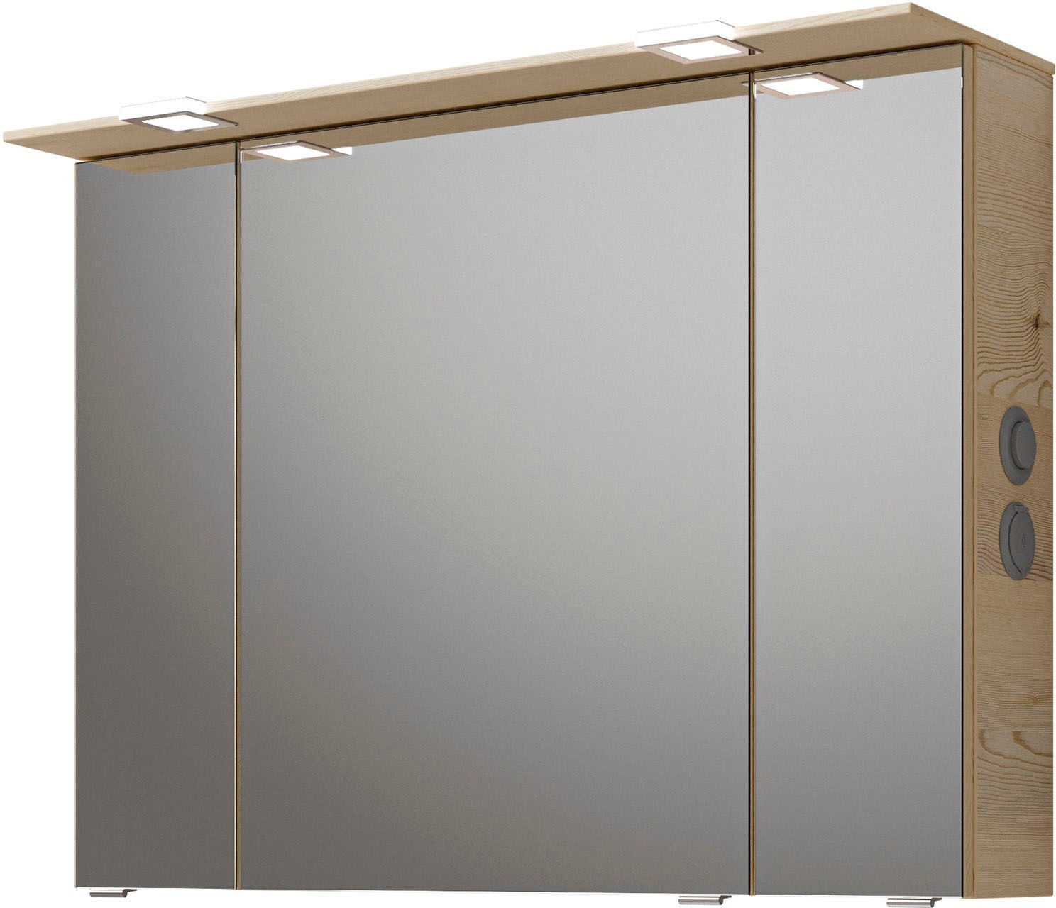 Saphir Badmöbel-Set »Serie 6025 2-teilig Mineralmarmor-Waschtisch mit LED-Spiegelschrank«, (2 St.), Waschplatz 97 cm breit, 2 Schubladen, 3 Spiegel-Türen, inkl Türdämpfer
