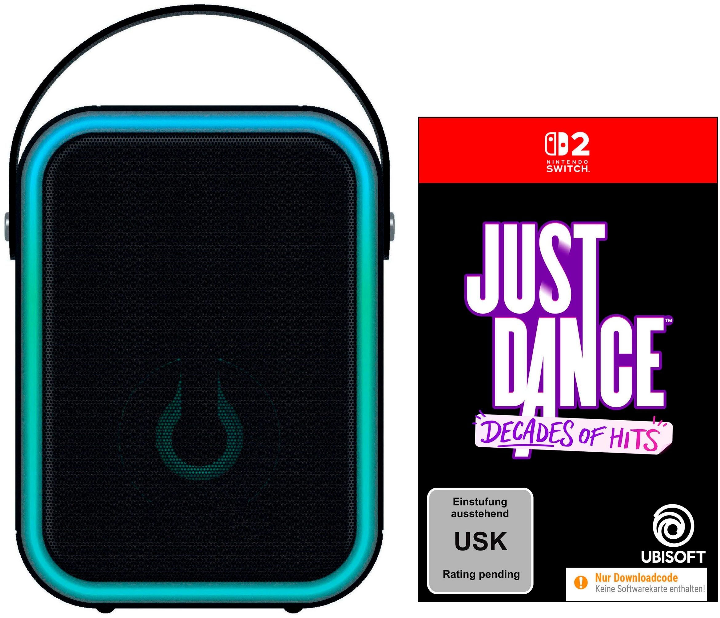 UBISOFT Spielesoftware "JUST DANCE: Decades of Hits (Download-Code) + Lautsprecher", Nintendo Switch 2, bunt, Spielesoftware