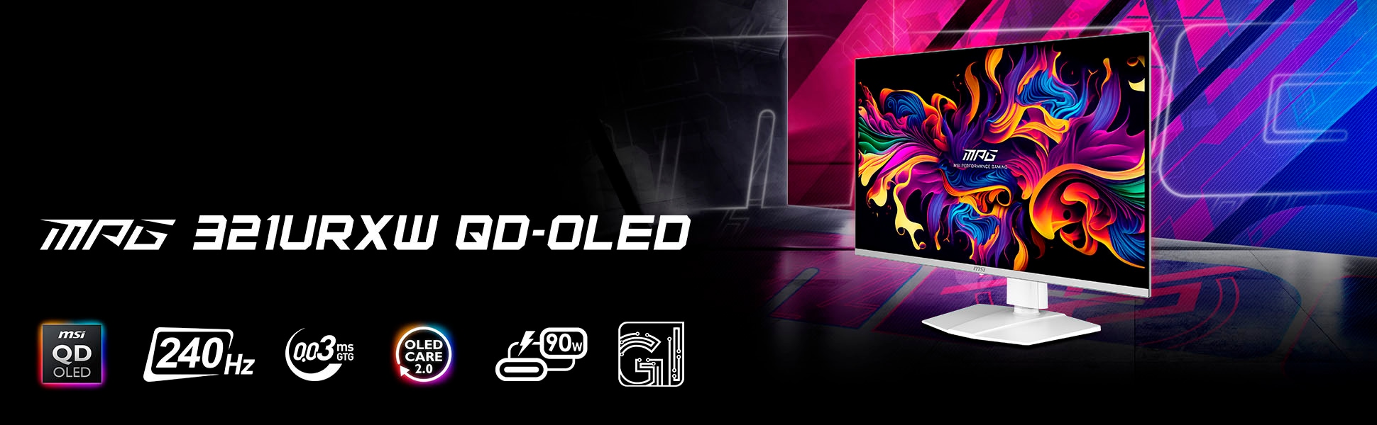 MSI Gaming-Monitor »MPG 321URXW-QD-OLED«, 80 cm/32 Zoll, 3840 x 2160 px, 4K Ultra HD, 0,03 ms Reaktionszeit, 240 Hz