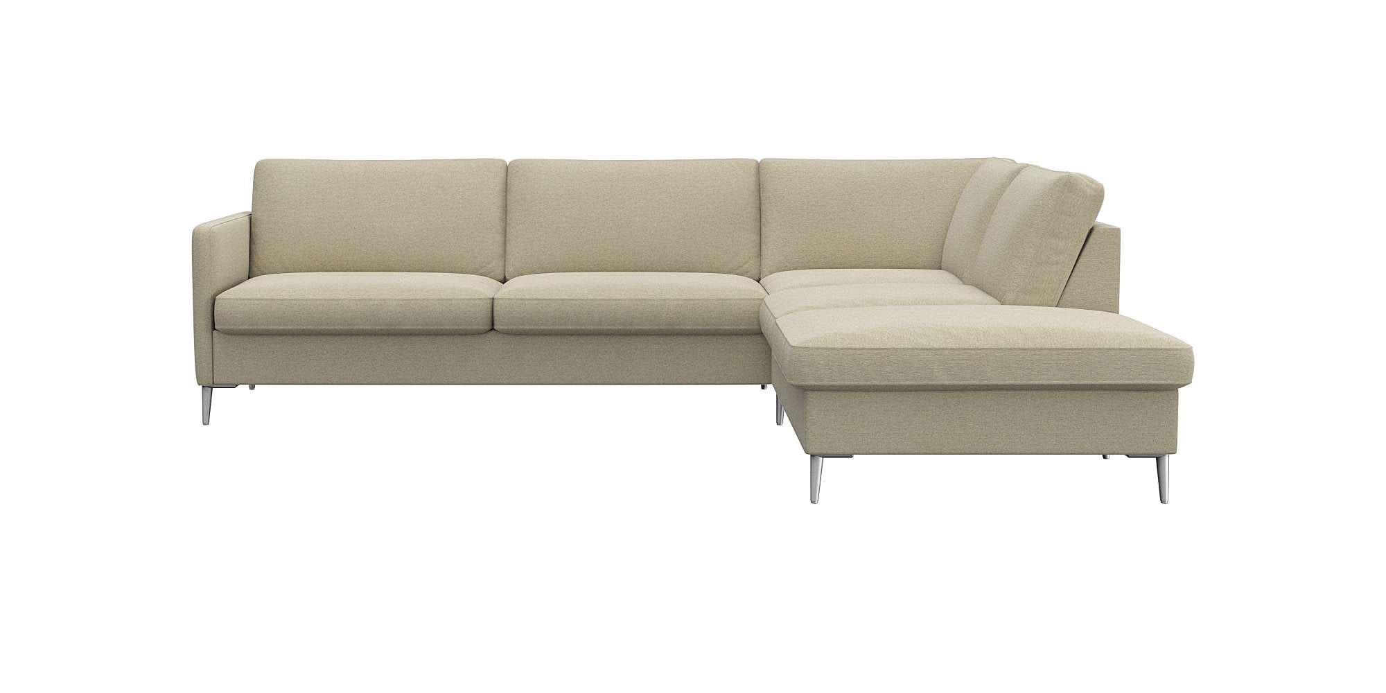 FLEXLUX Ecksofa "Fiore, L-Form, bequem und komfortabel durch hochwertigem Sitzaufbau" schmale Armlehnen, Kaltschaum, Füße Alu
