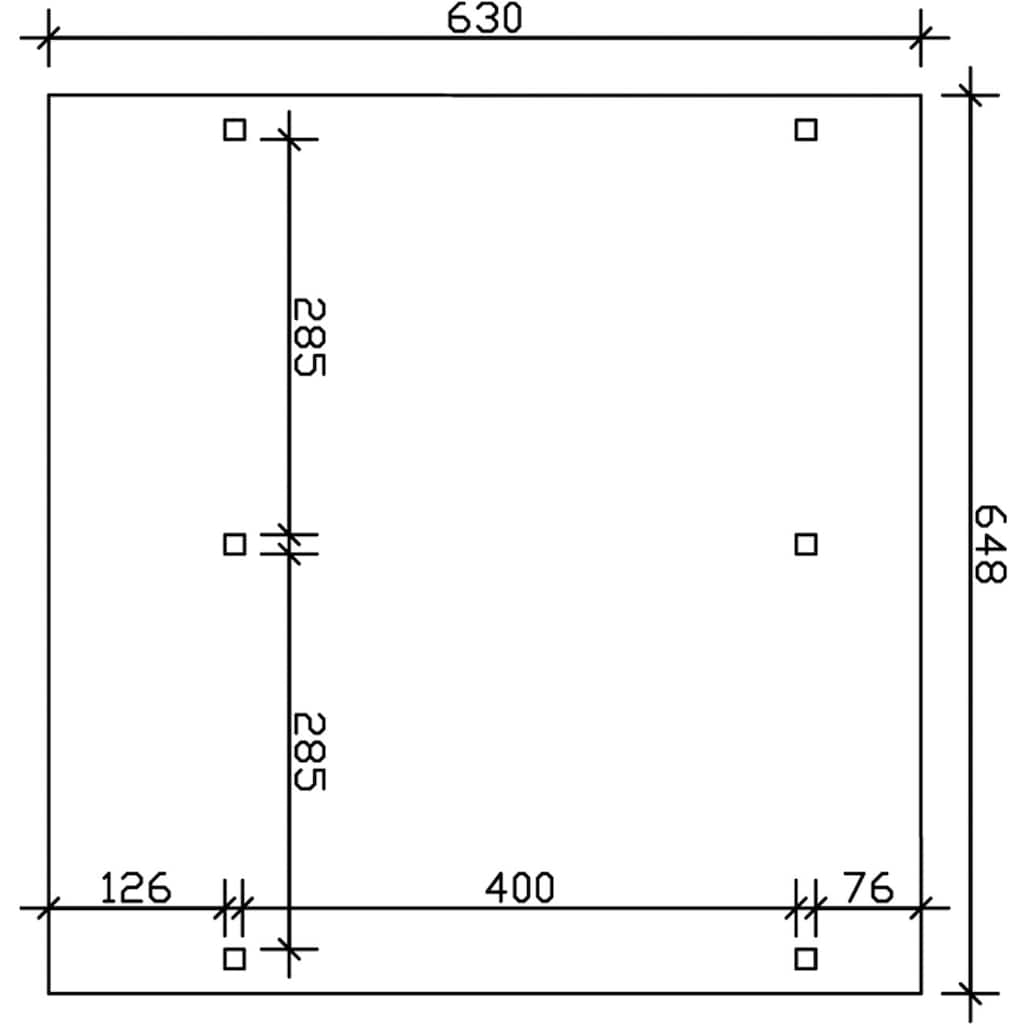 Skanholz Doppelcarport »Schwaben«, Leimholz, Fichte, 285 cm, Weiß, 648x630cm