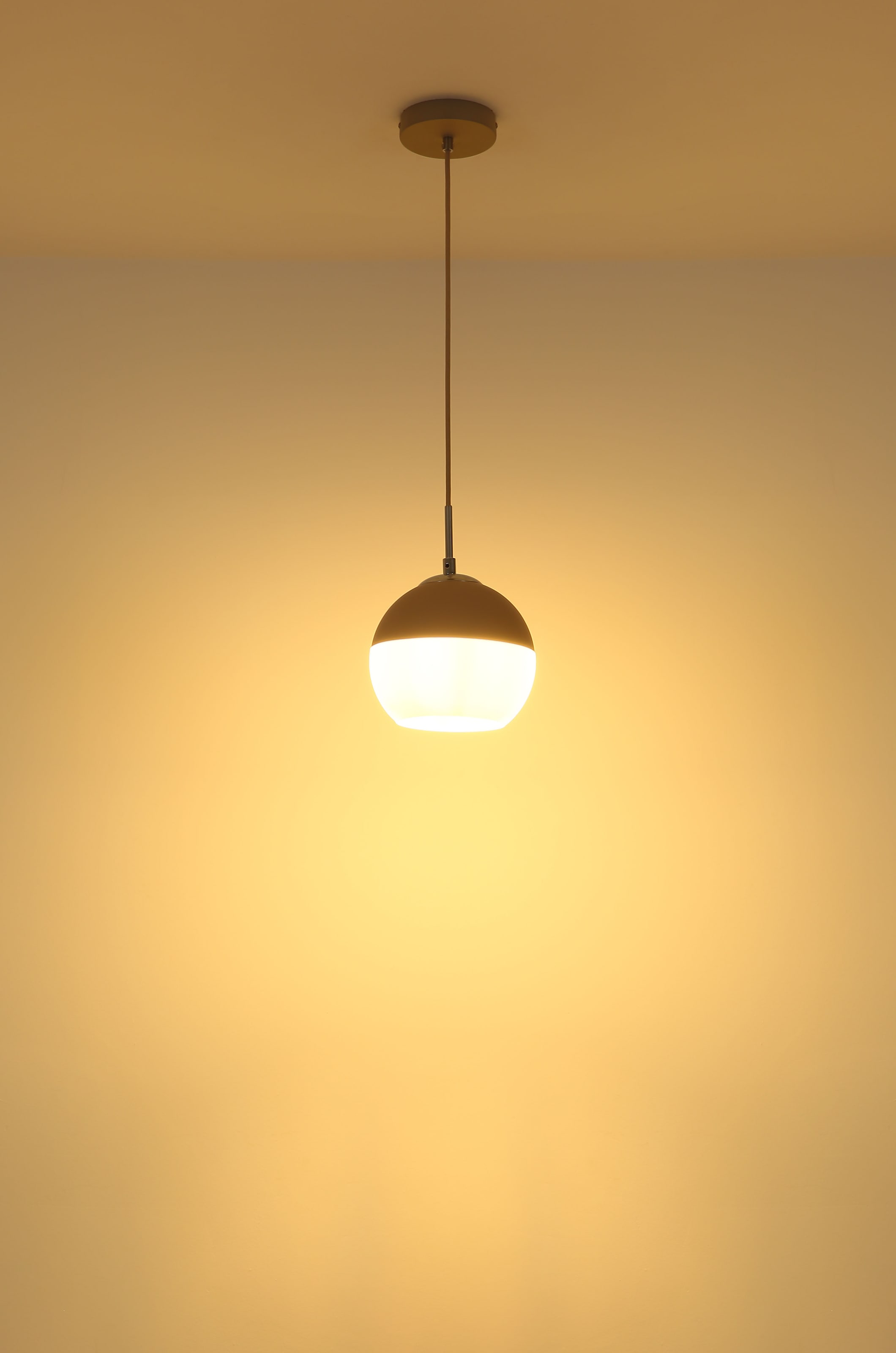 GLOBO LIGHTING Hängeleuchte »RAGUSA« E27 1 Stk. sandfarbene Glas-Pendelleuchte, Opalglas, 1xE27, Ø200mm