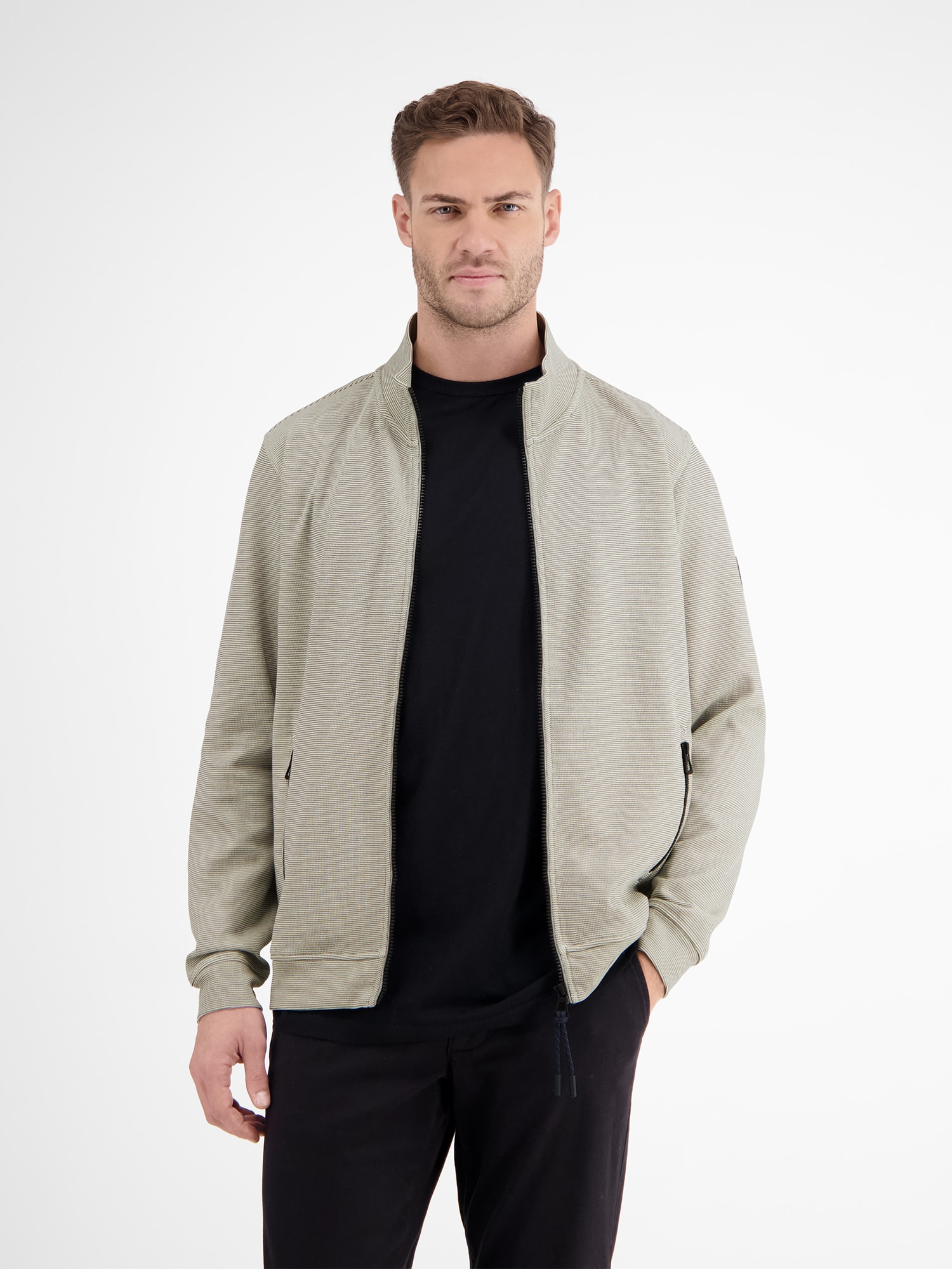 LERROS Sweatjacke »LERROS Unifarbene Sweatjacke für Herren«