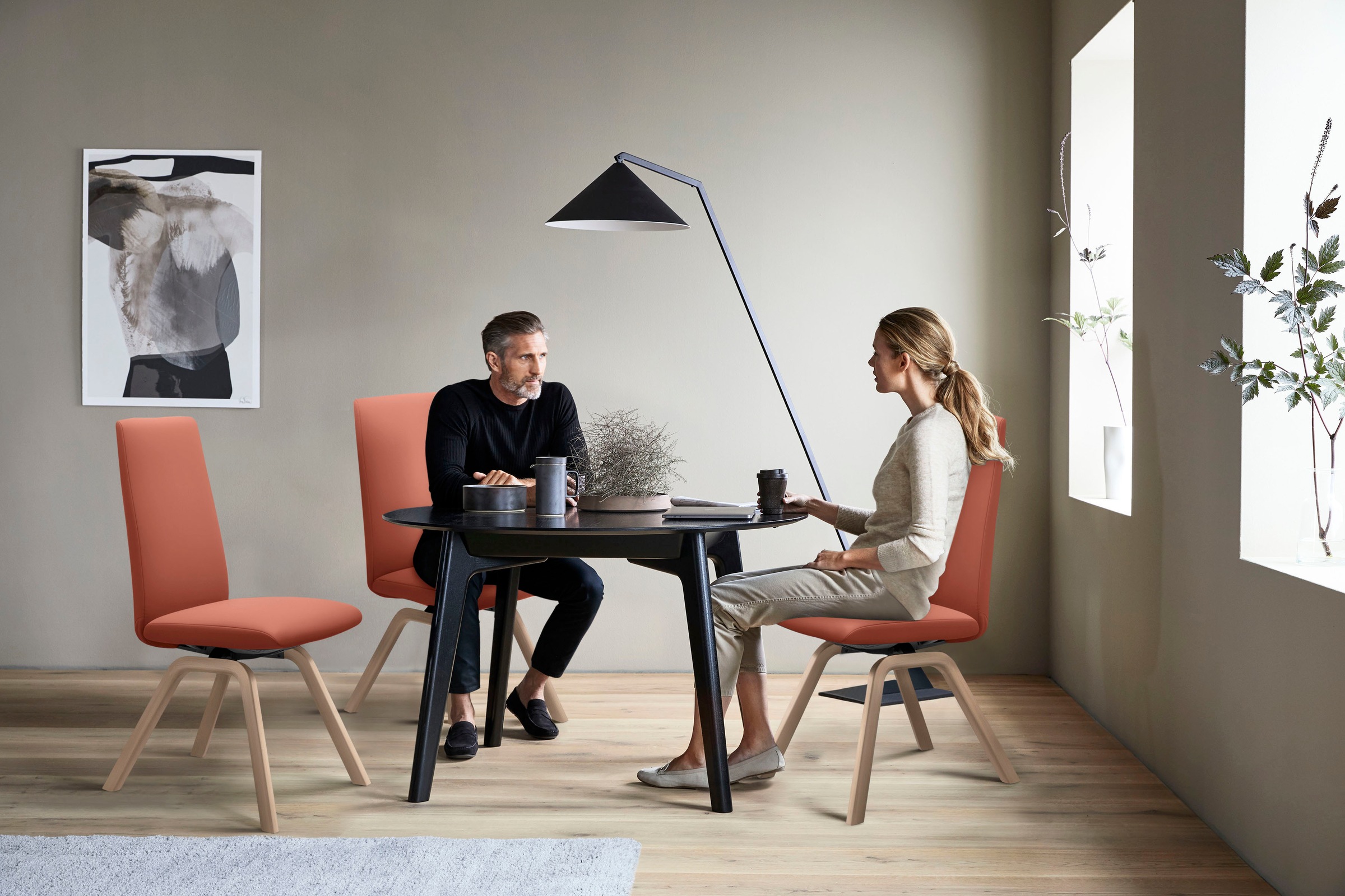 Stressless® Polsterstuhl »Laurel«, Leder PALOMA, High Back, Größe M, mit schräggestellten Beinen in Schwarz