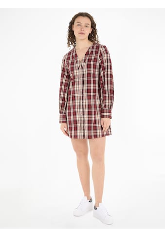 Blusenkleid »TARTAN CO V-NECK SHIRT DRESS«, mit 2-Knopf-Manschetten