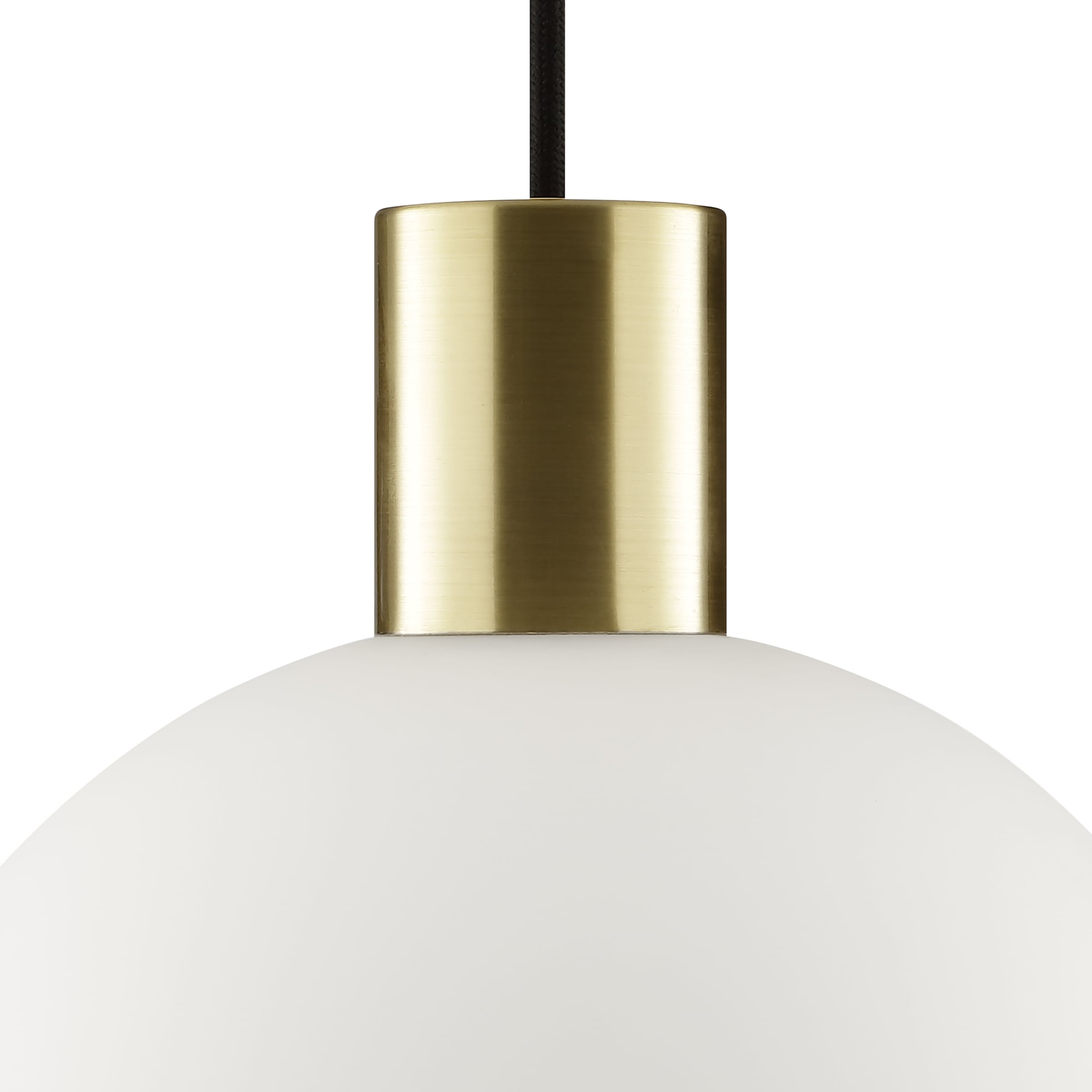 Brilliant Pendelleuchte »Cony« E27 1 Stk. Ø 25 cm x H 120 cm, E27 Fassung, Metall/Glas, messingfarben/opal weiß