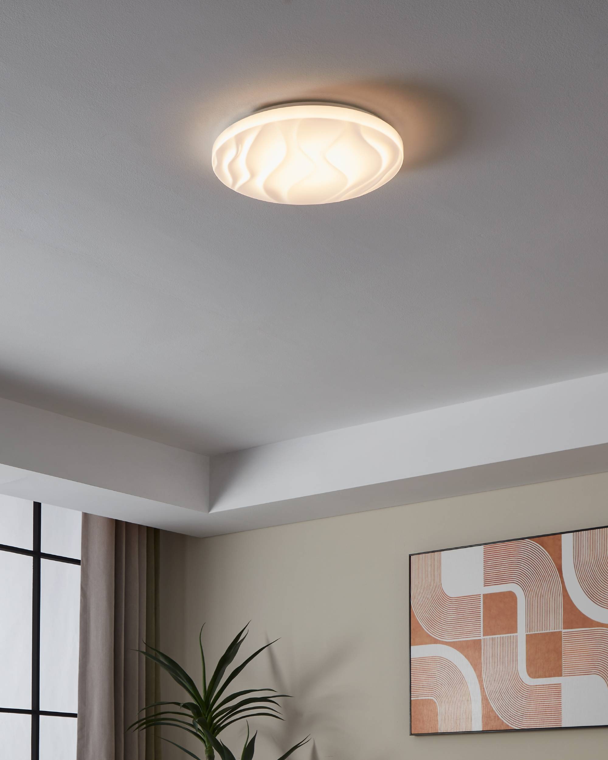 EGLO Deckenleuchte »Benariba Deckenlampe, Wandlampe aus Stahl und Kunststoff, Flurlampe« LED-Modul 1 Stk. Warmweiß Wandlampe, Deckenlampe in Weiß, Wohnzimmerlampe, Lampe, Ø 33 cm