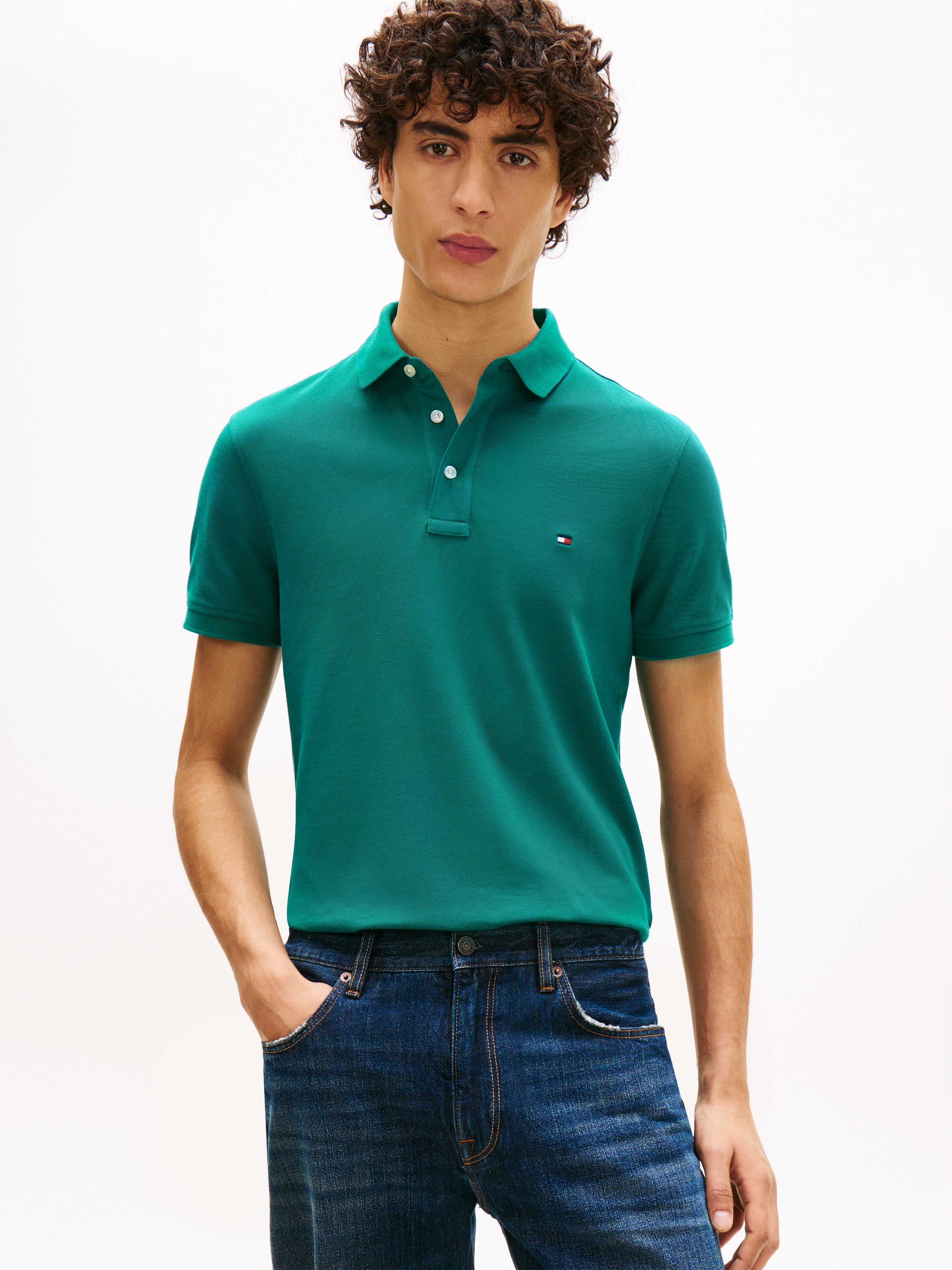 Tommy Hilfiger "1985 SLIM POLO" Markenstickerei, aus Baumwoll-Piqué günstig online kaufen