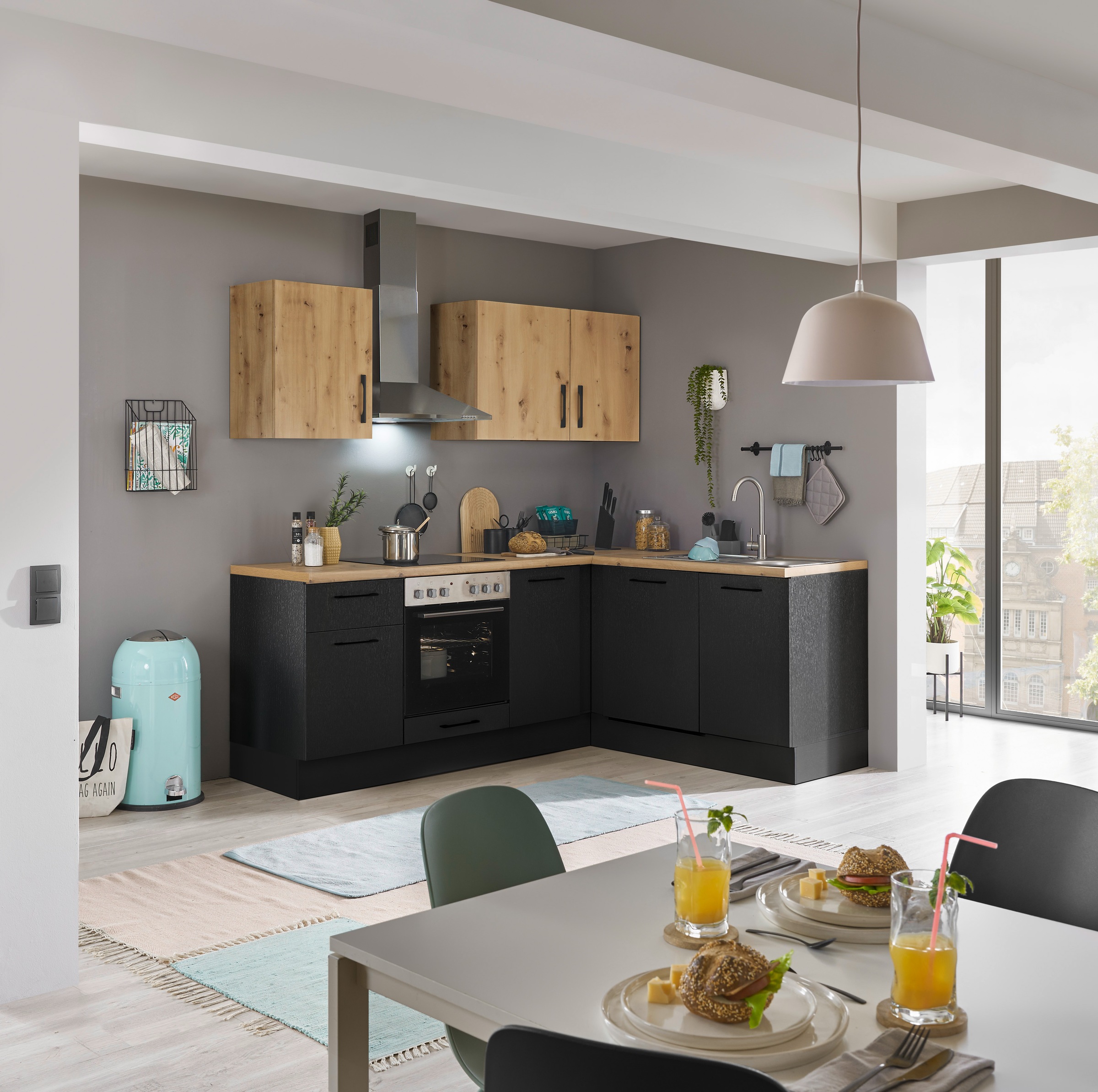 BASIC by Balculina Winkelküche »Turin«, Stellmaße 220x175 cm, wahlweise mit E-Geräten
