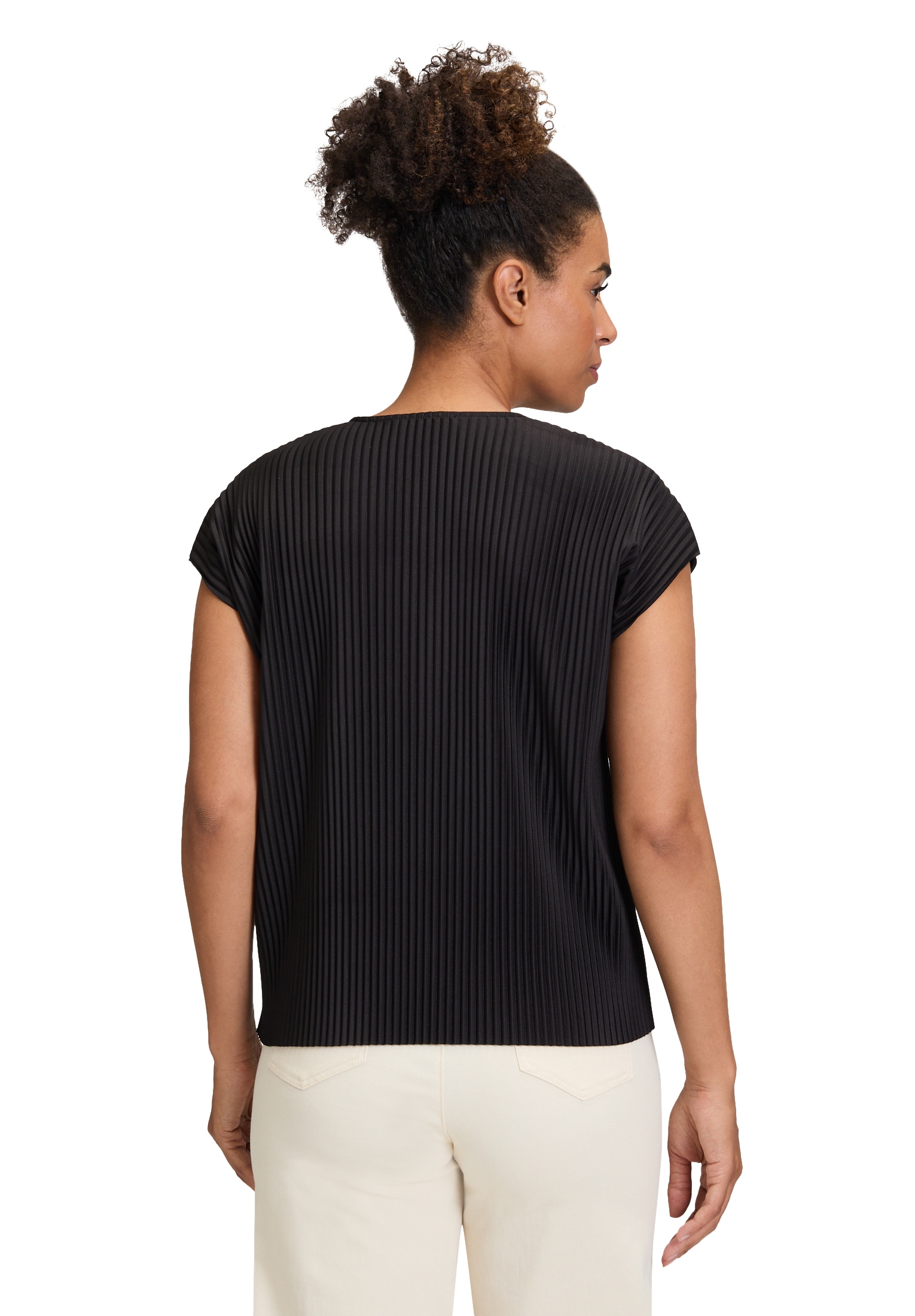 Betty&Co Kurzarmshirt »Betty & Co Damen Kurzarm-Shirt mit Plissee«, (1 tlg.), Plissee