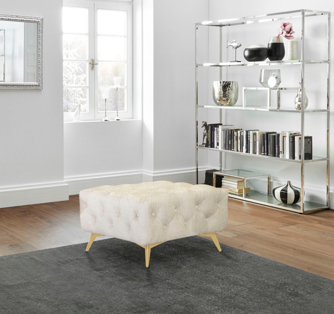 Home affaire Polsterhocker "Glynis" aufwändige Knopfheftung, moderne Cheste günstig online kaufen