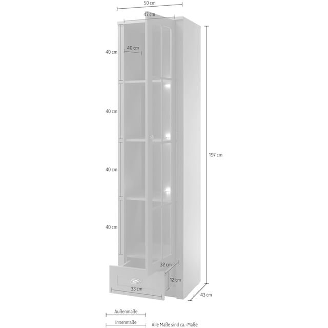 Home affaire Vitrine »Ascot«, Höhe 197 cm | BAUR