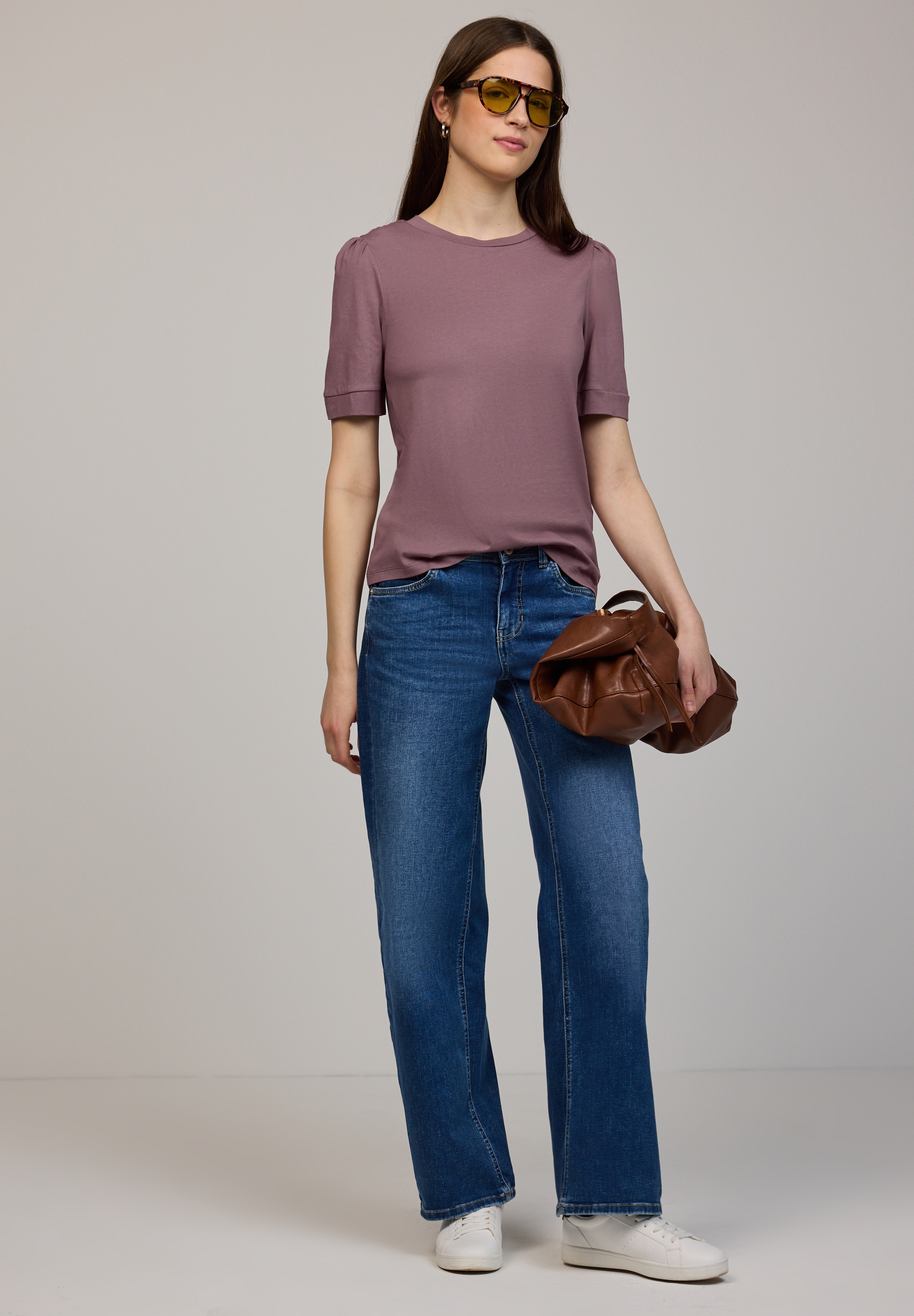 STREET ONE STUDIO Rundhalsshirt mit Rundhalsausschnitt