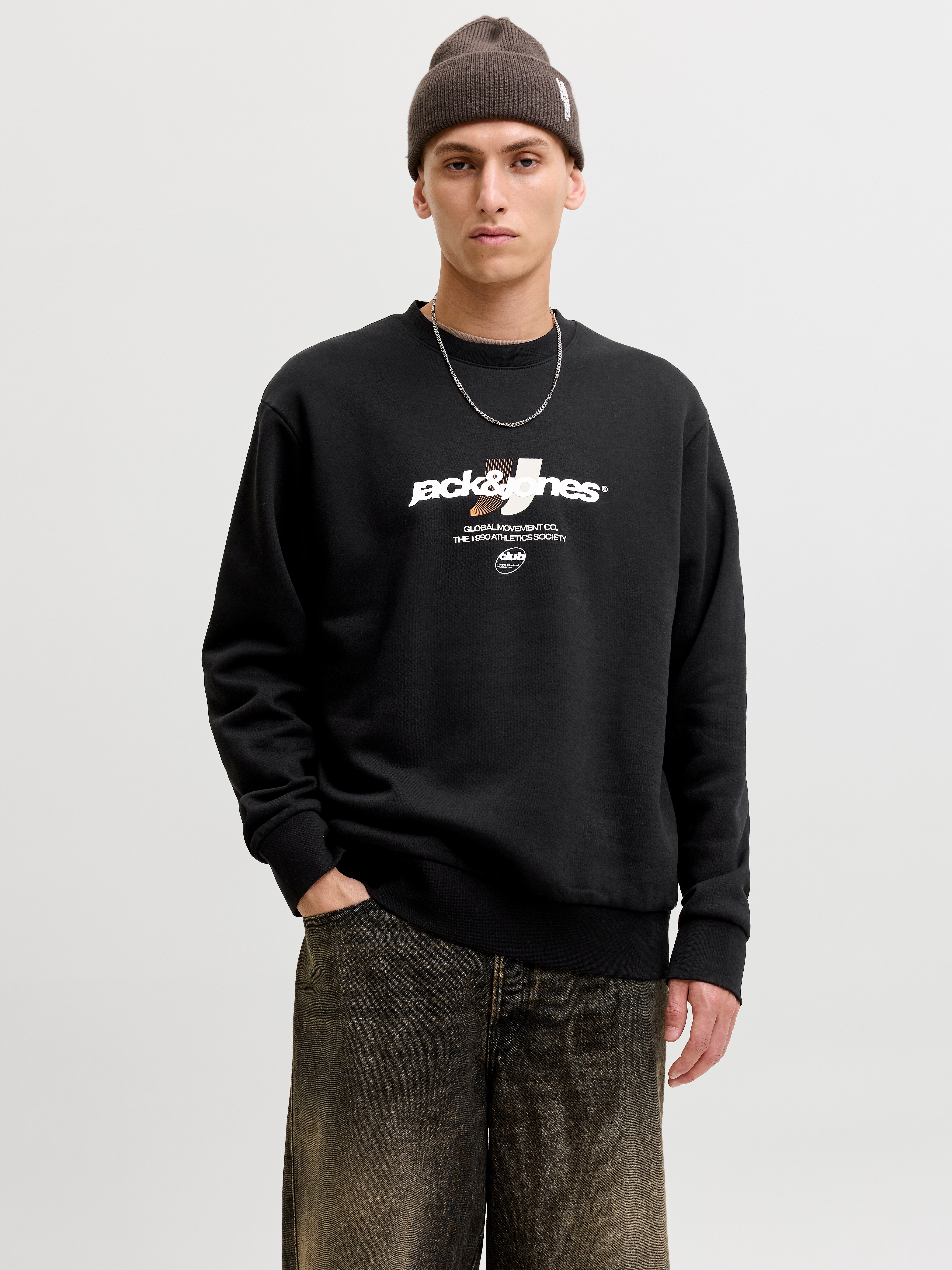 Jack & Jones "JCOCLUB BRANDING SWEAT CREW NECK", Baumwollmischung, regular fit