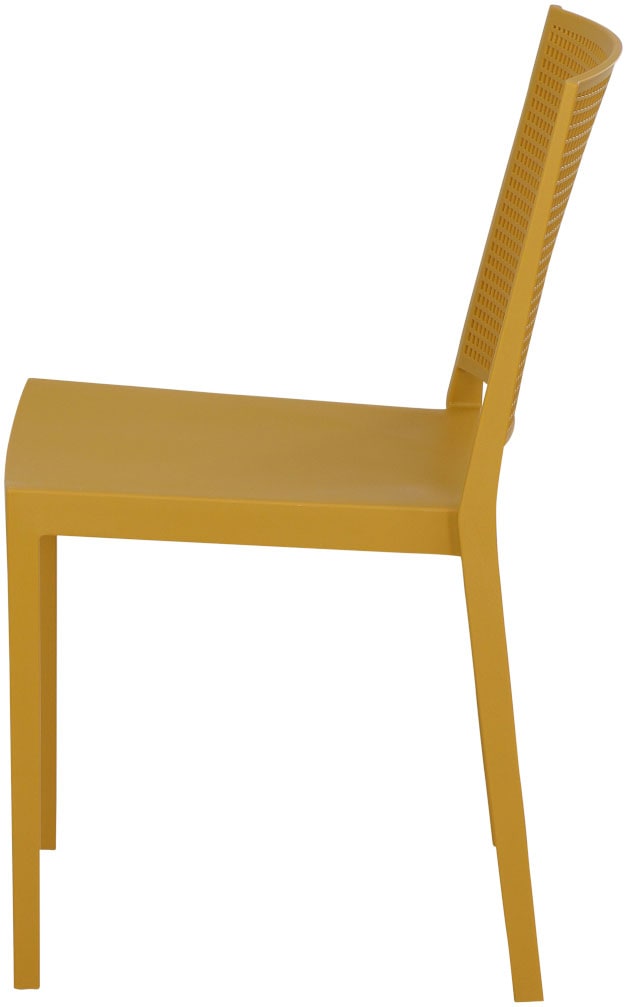 Siena Garden Gartensessel »Square 2er Set Stapelstuhl mustard« Set, 2 Stk. tlg. Gestell, Polypropylen/Glasfaser