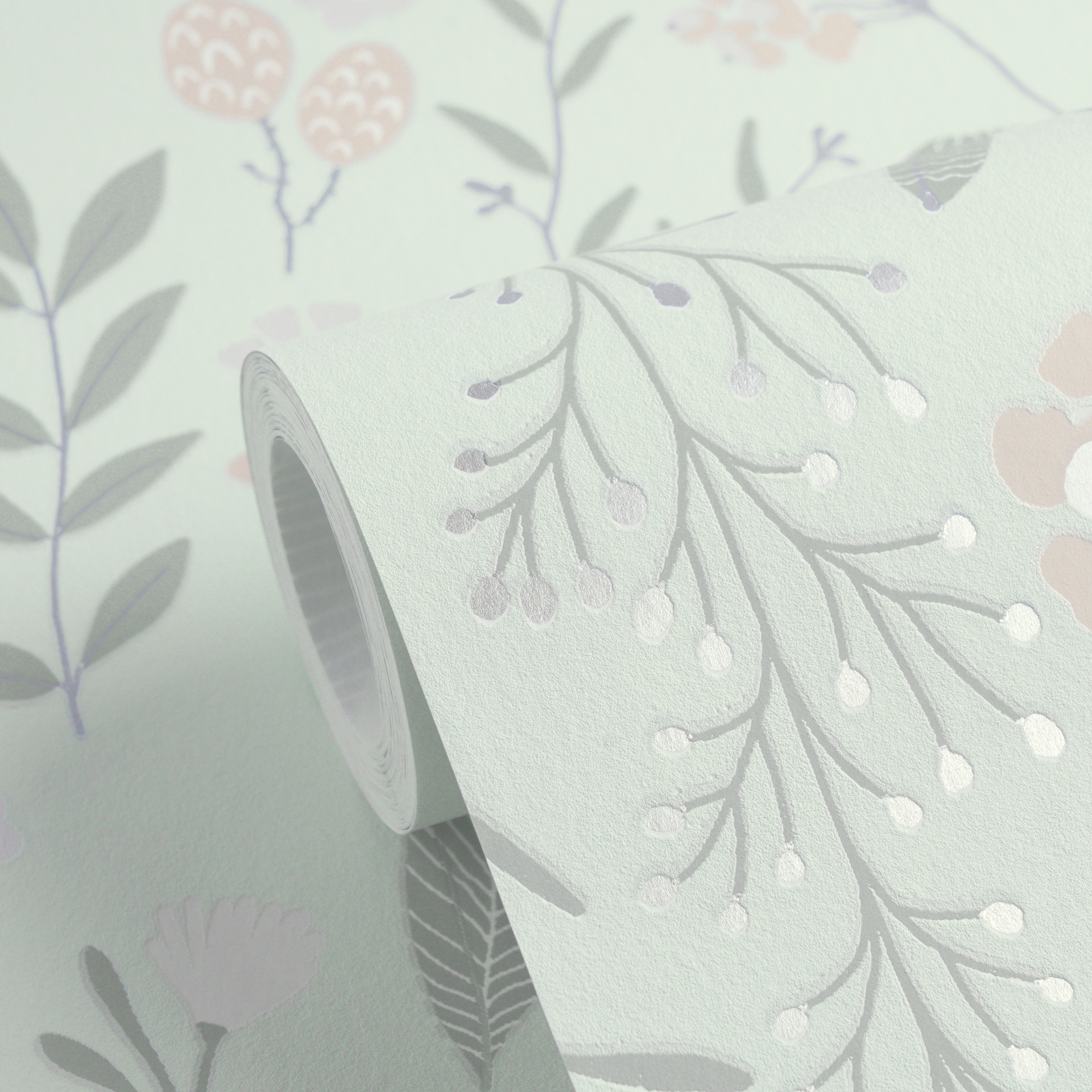 A.S. Création Vliestapete »Attractive 3 – Nordic Floral« floral aufgeschäumt Metallic, glänzend