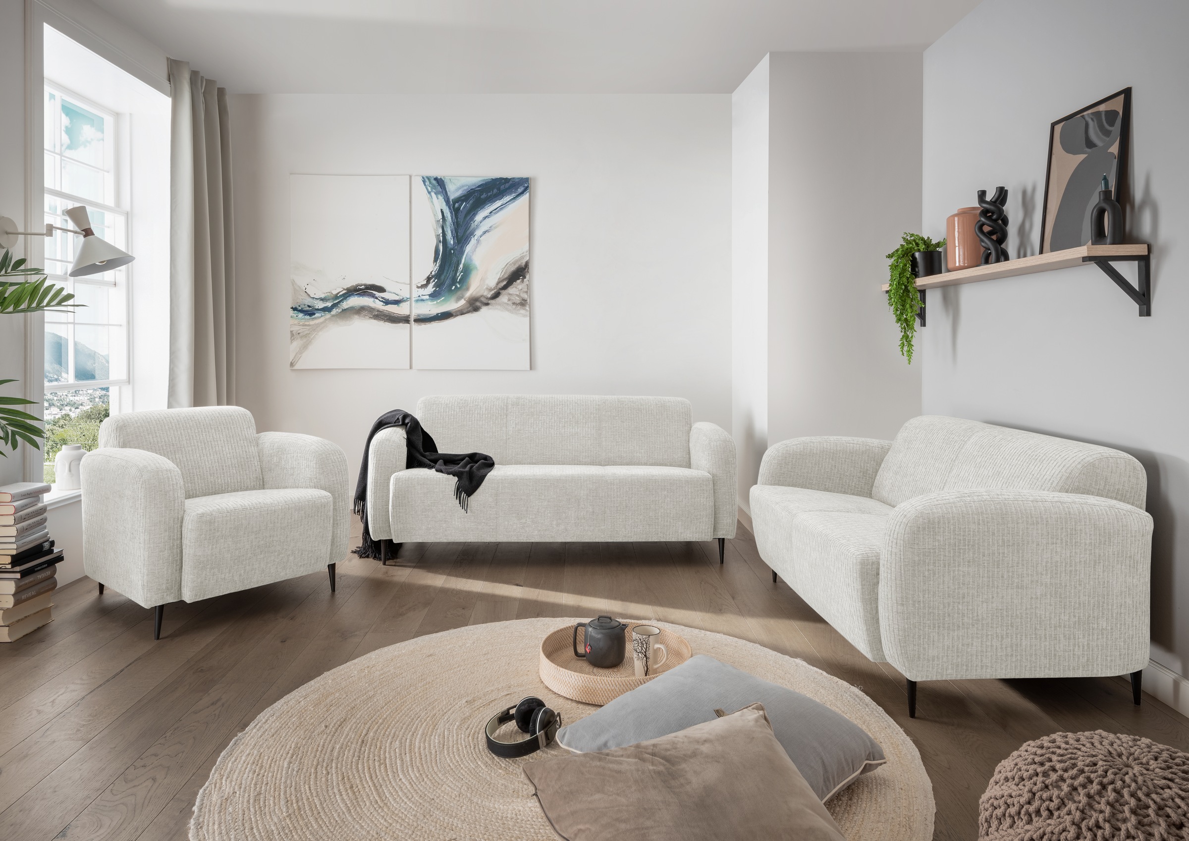 Home affaire Polstergarnitur "Marone" Set, 3-Sitzer, 2-Sitzer, Sessel, 3 St günstig online kaufen