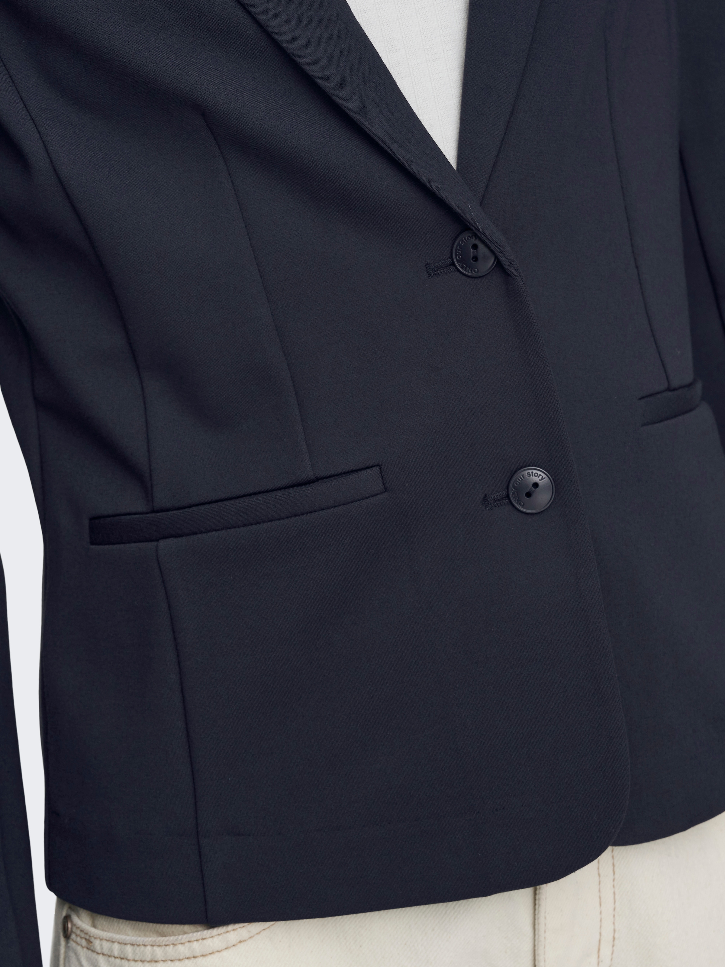 ONLY Jerseyblazer »ONLPOPTRASH – 2-Knopf Blazer mit taillierter Silhouette«, regular fit, Milano Rib, Materialmix, Reverskragen, unifarben