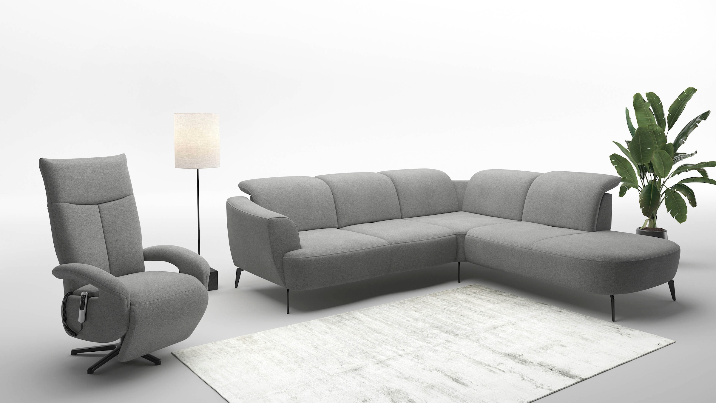 sit&more Ecksofa »Zoe«, ink.Sitztiefenverstellung, wahlweise mit Kopfteilverstellung