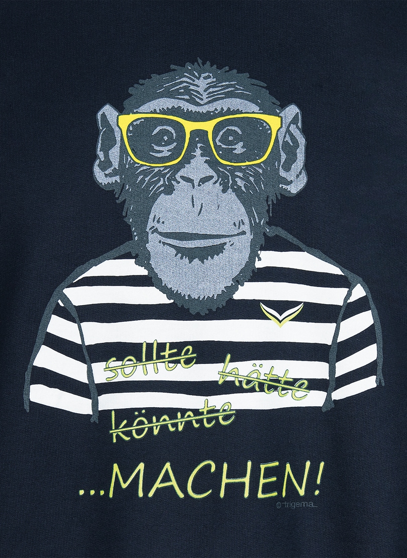 Trigema Sweatshirt »TRIGEMA Sweatshirt mit großem Affen-Druckmotiv«