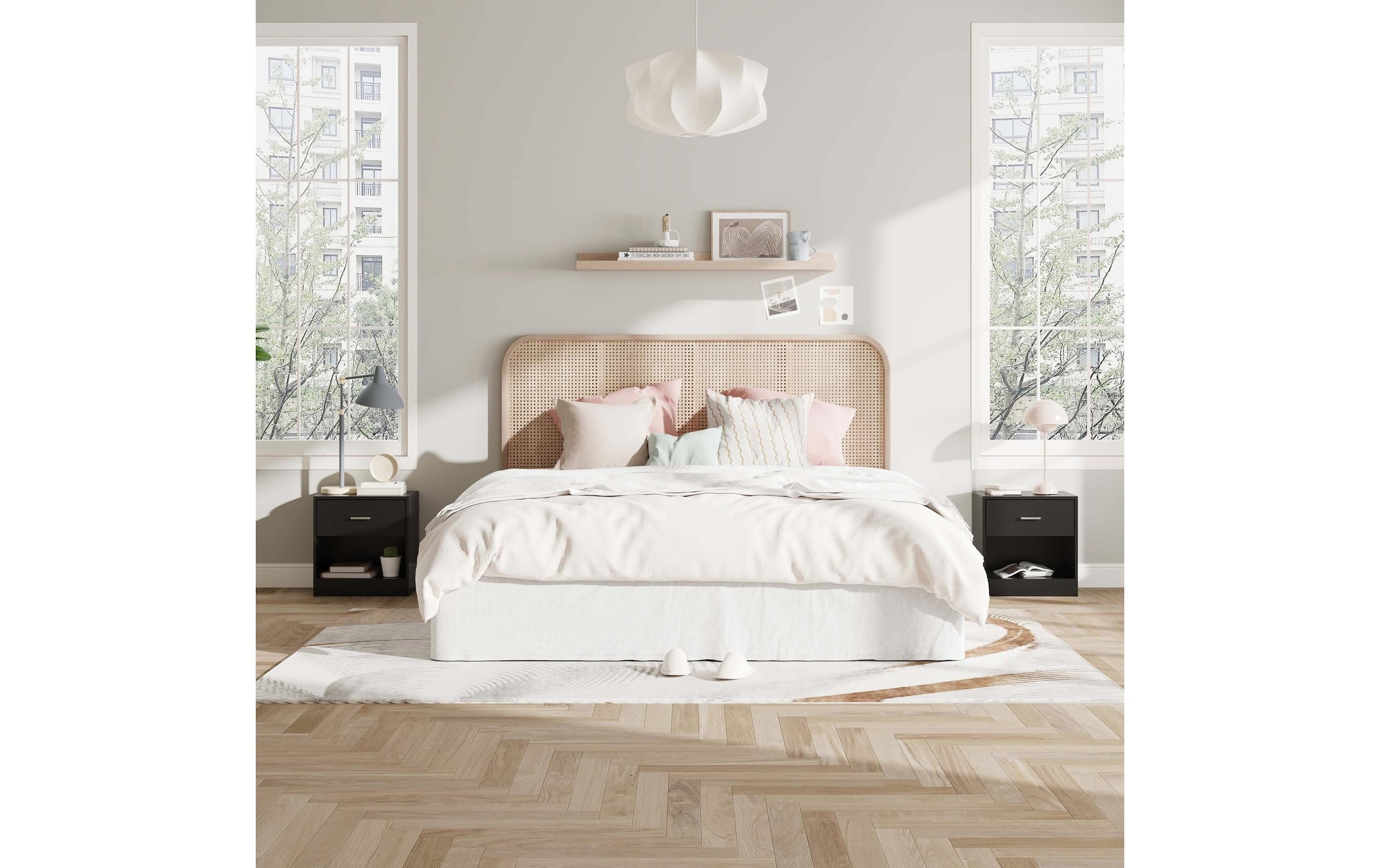relaxdays Nachttisch »relaxdays Nachttisch 39 x 41 cm, Weiss/Braun«