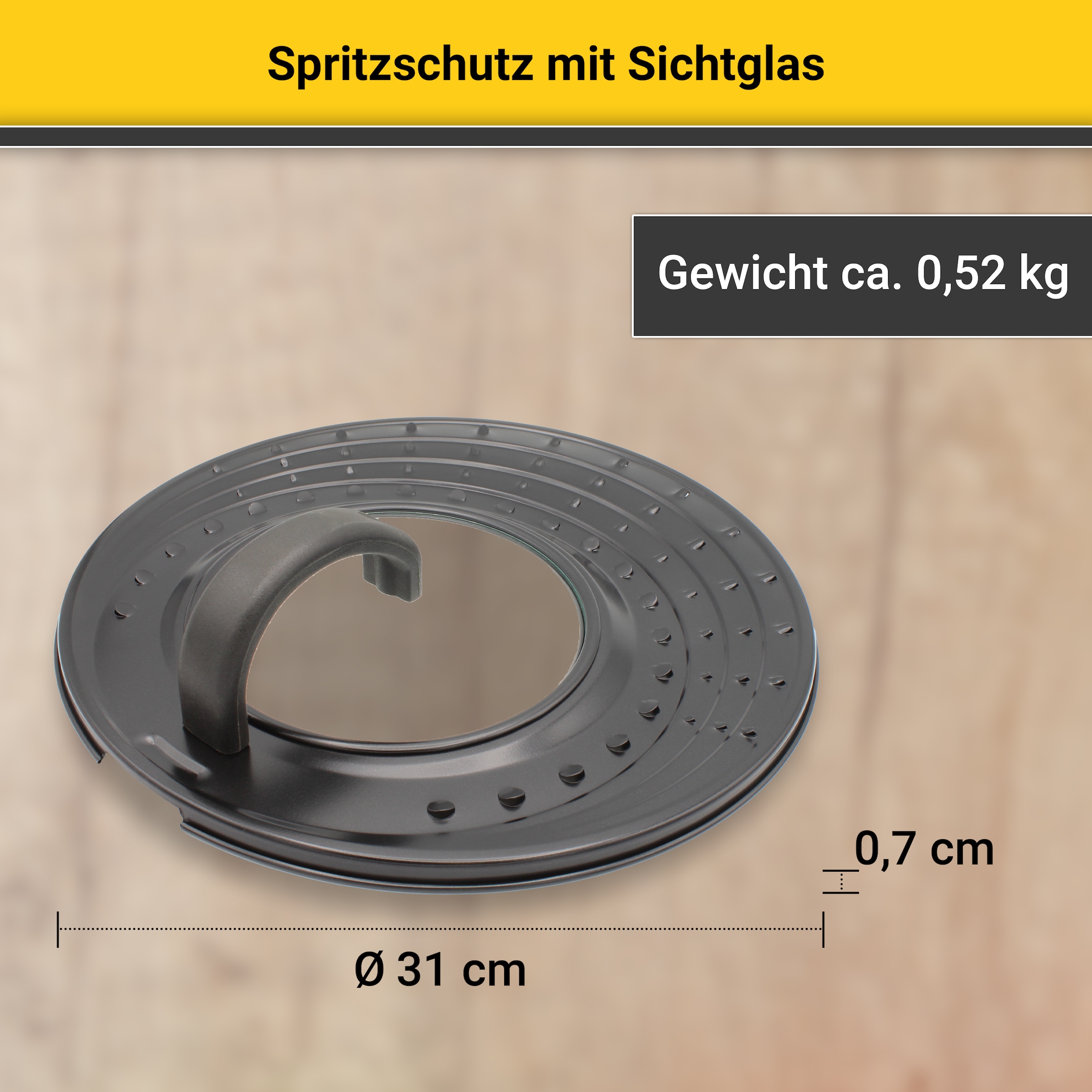 Krüger Spritzschutzdeckel »Tokio«, mit Glaseinsatz