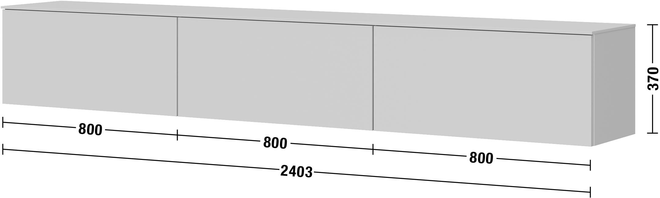 nobilia® Lowboard »Avala, 240 x 37 x 37 cm (H/B/T)« mit drei Barklappen