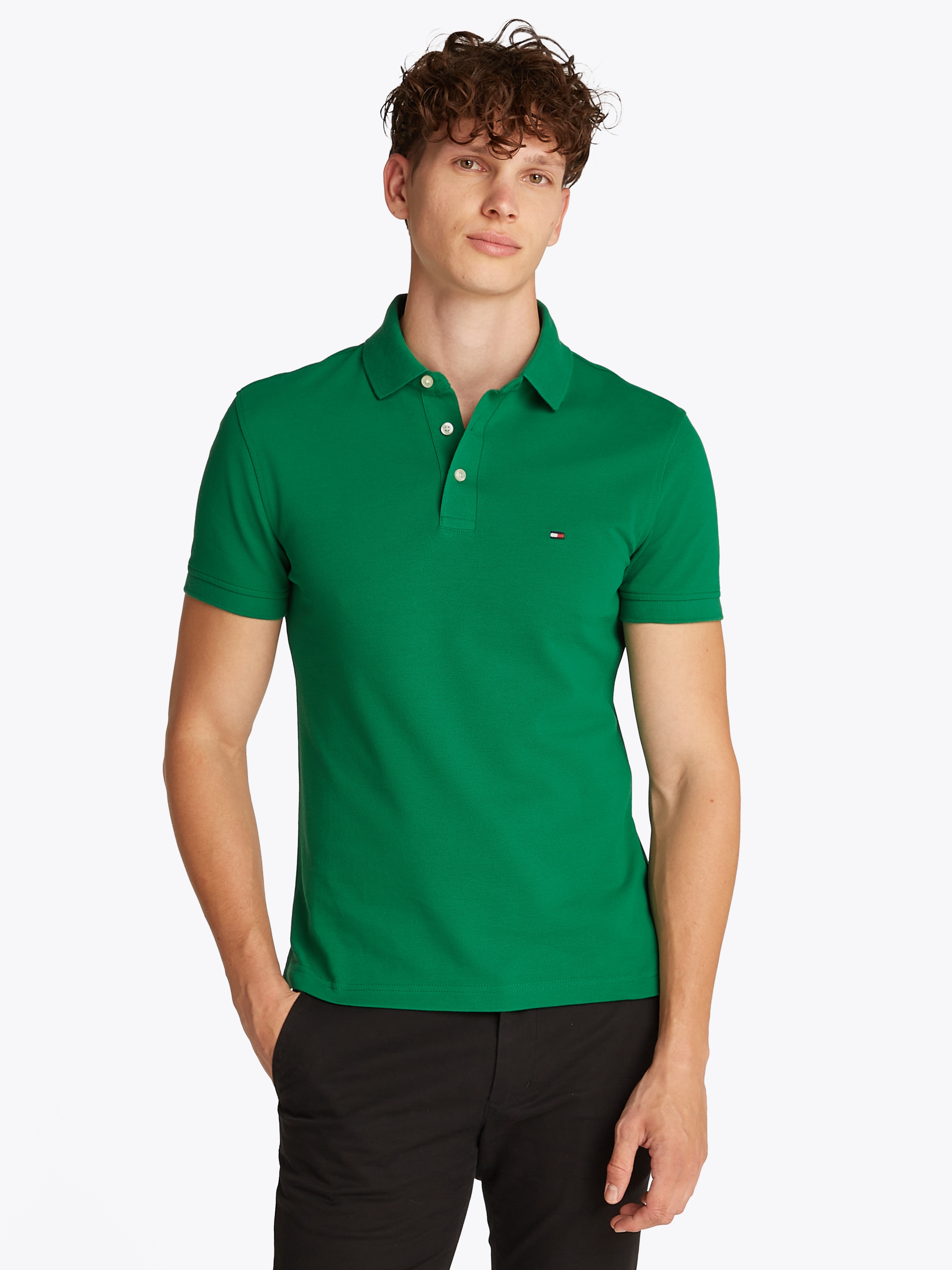 Tommy Hilfiger Poloshirt "1985 SLIM POLO", aus leicht strukturiertem Piqué- günstig online kaufen