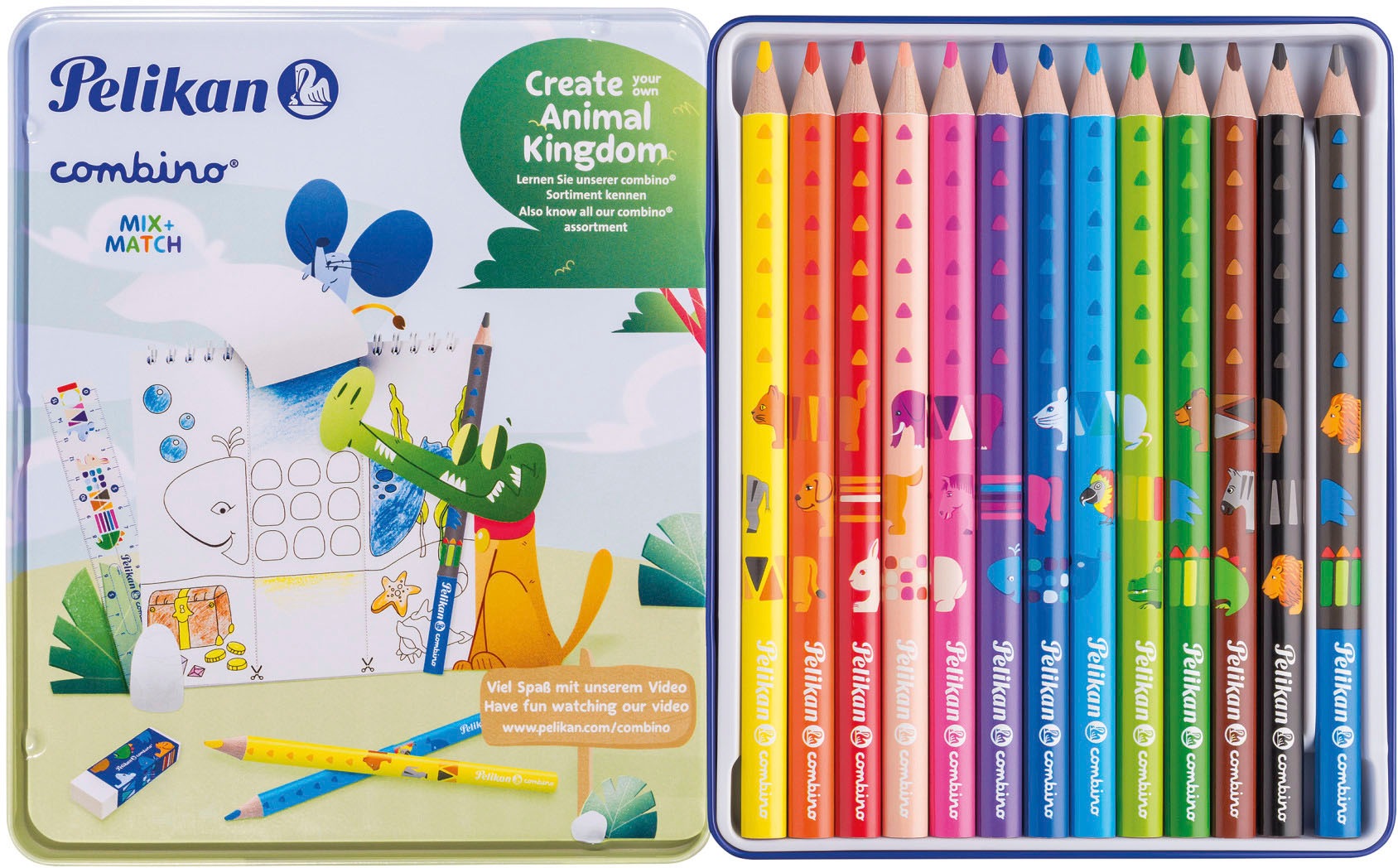 Pelikan Buntstift »Combino, 12 Buntstifte +1 Bleistift im Metalletui«, FSC® - schützt Wald - weltweit