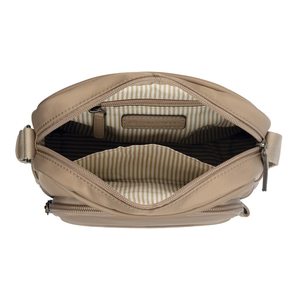 TOM TAILOR Umhängetasche »Viene« fein genarbtes Lederimitat trifft auf leichtes Nylon mit feinem Logo