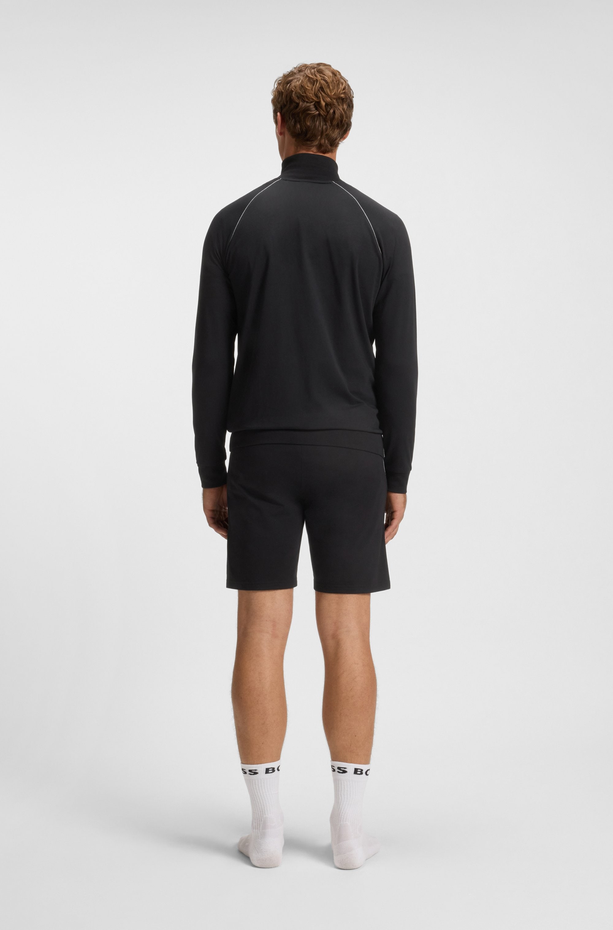 BOSS Sweatjacke »Mix&Match Jacket Z«, mit Kontrastnaht am Ärmel